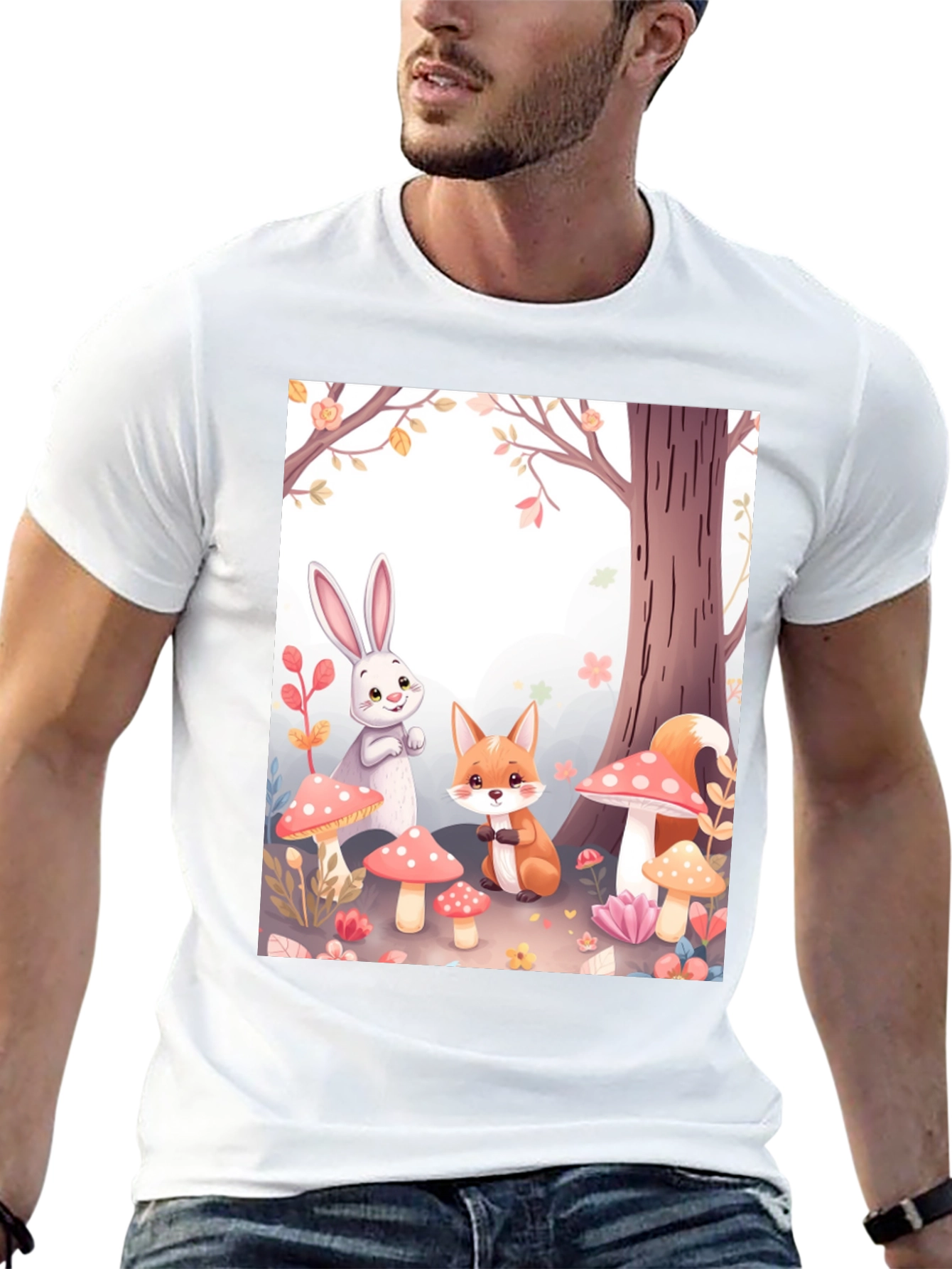 Black Cartoon Animals on Black Tee view 13