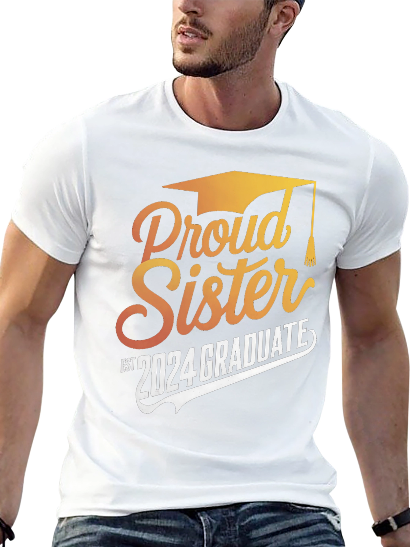 Proud Sister 2024 Graduate Black T-Shirt - 13