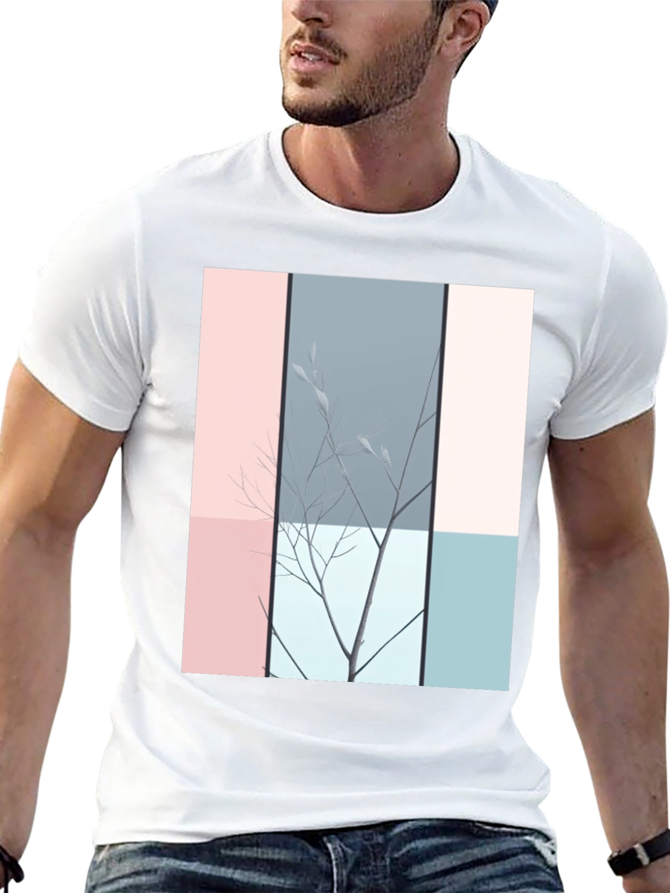 Black Abstract Nature Graphic T-Shirt - Modern Art Tee view 13