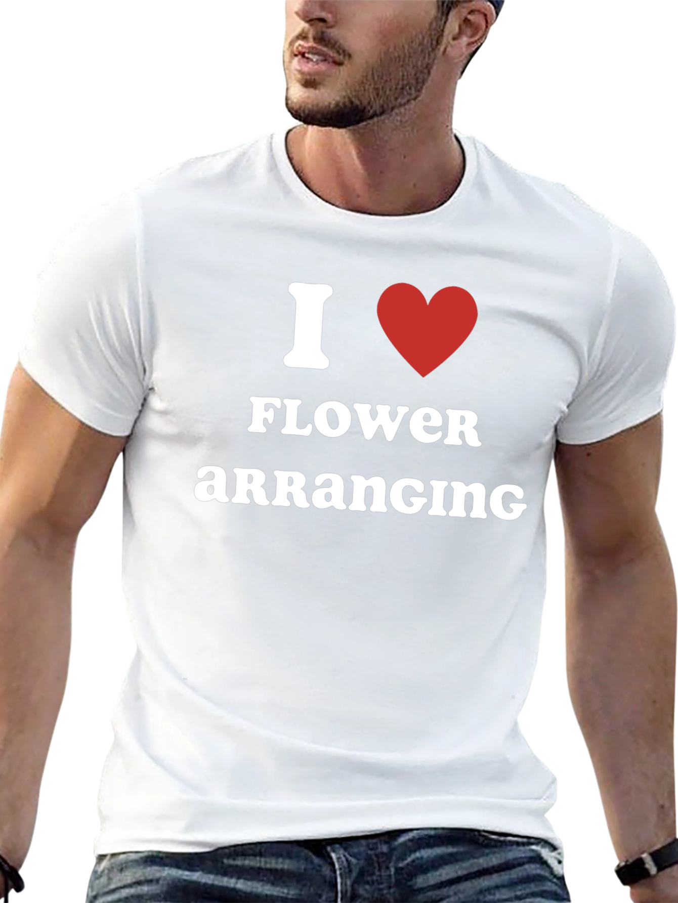 Black I Love Flower Arranging Black T-Shirt view 13
