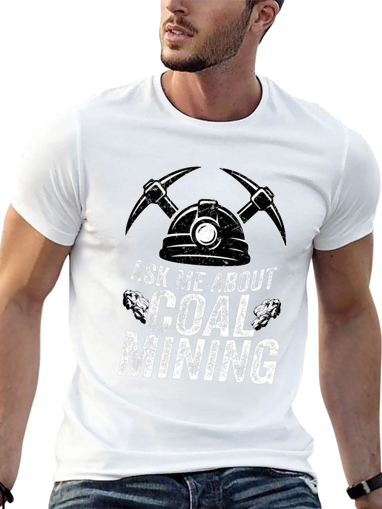 Black Ask Me About Coal Mining T-Shirt view 13