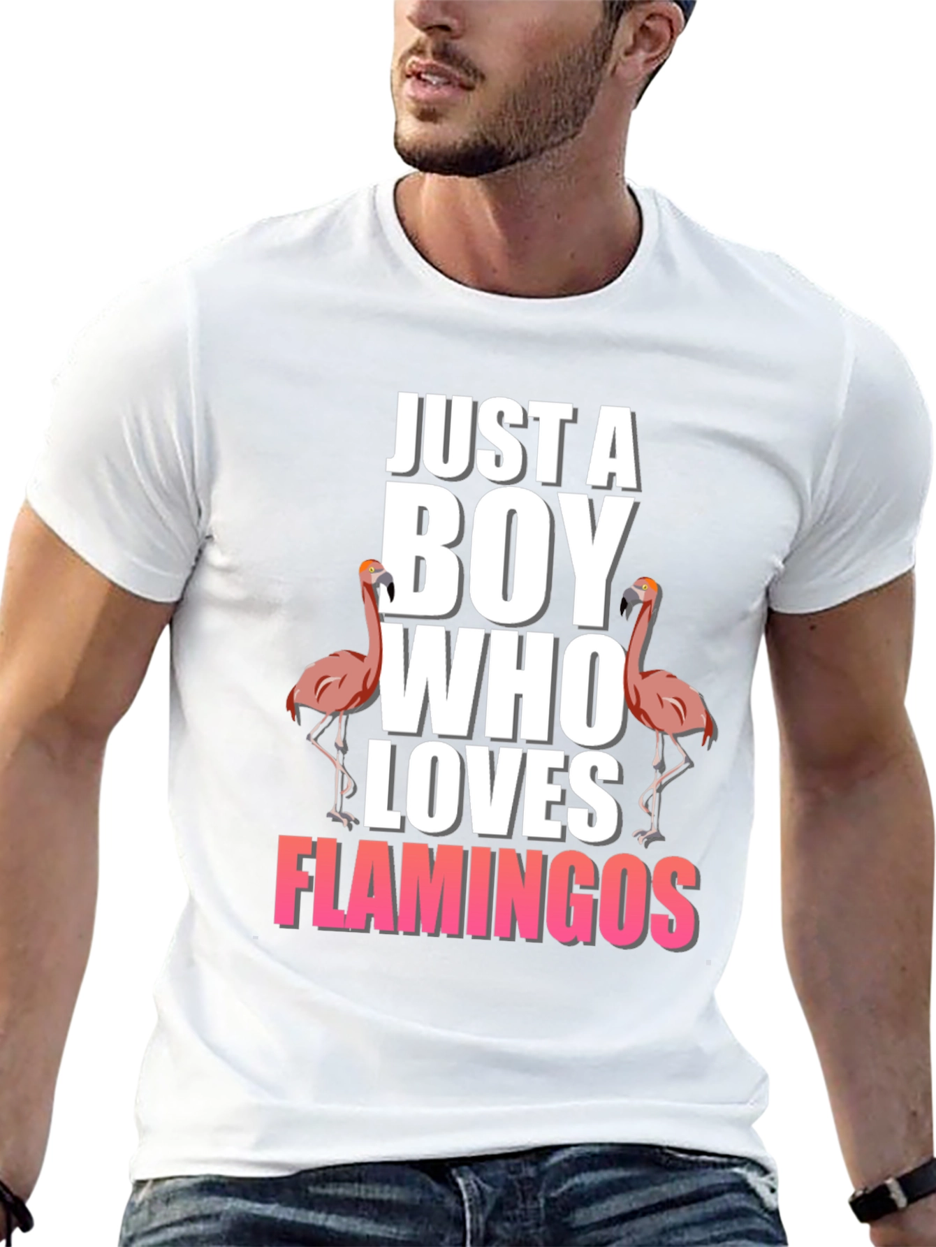 Black Boy Who Loves Flamingos T-Shirt view 13