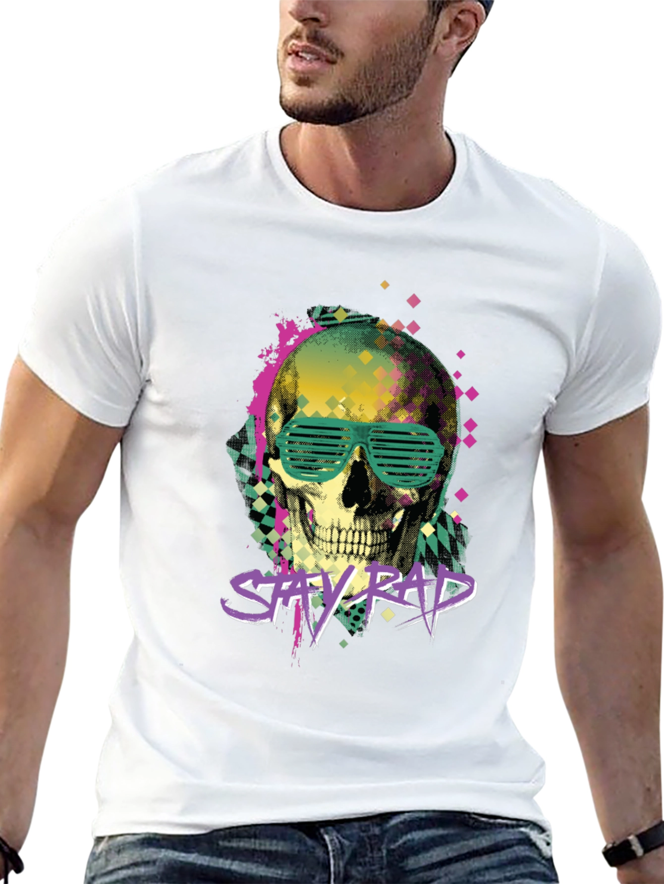 Black Stay Rad Graphic Tee - Skull & Shutter Shades view 13
