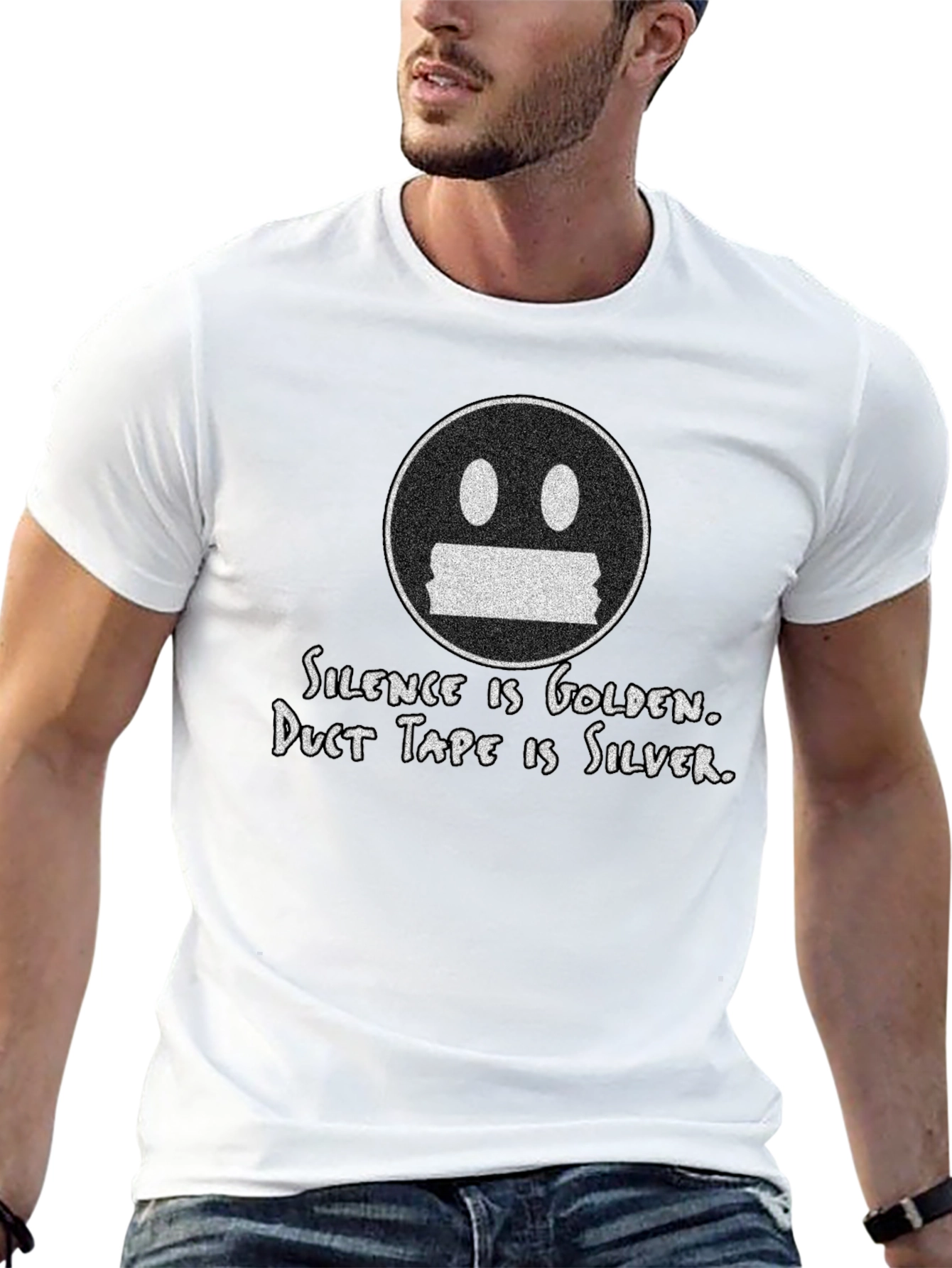 Black Silence is Golden T-Shirt - Funny Graphic Tee view 13