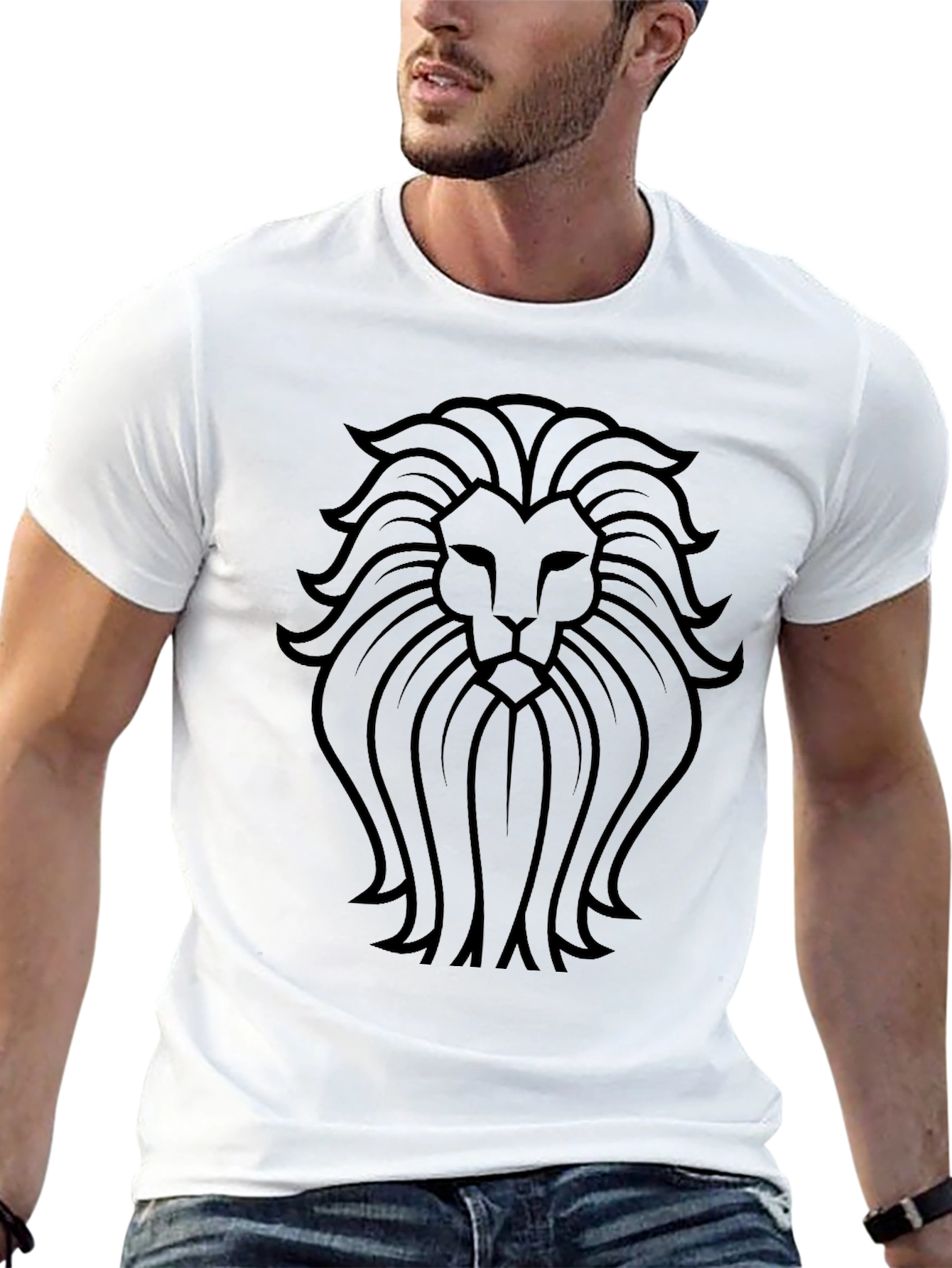 Black Lion Crest Graphic Tee - Black Cotton Blend view 13
