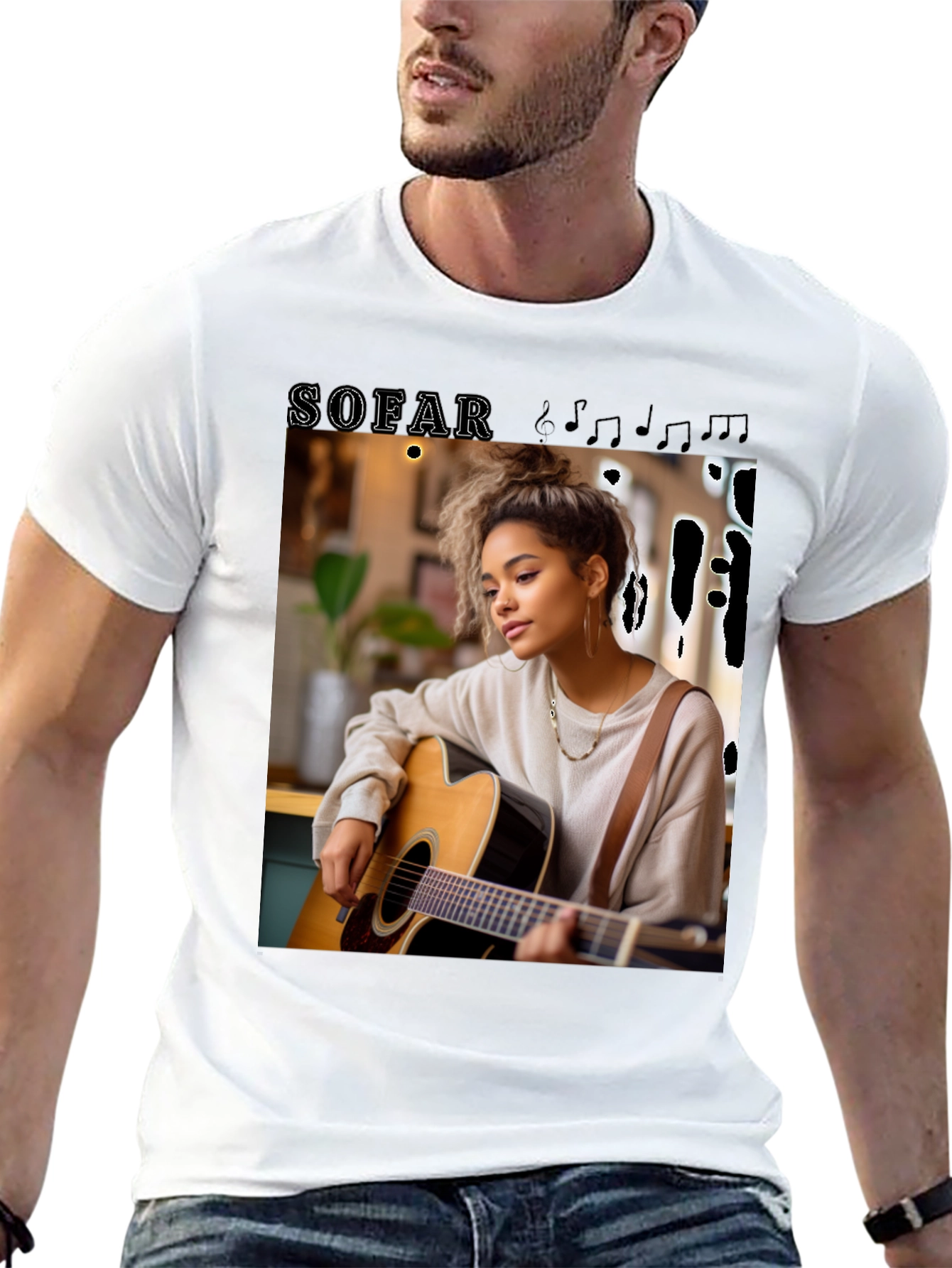 Black SOFAR Graphic Tee - Musician Design view 13