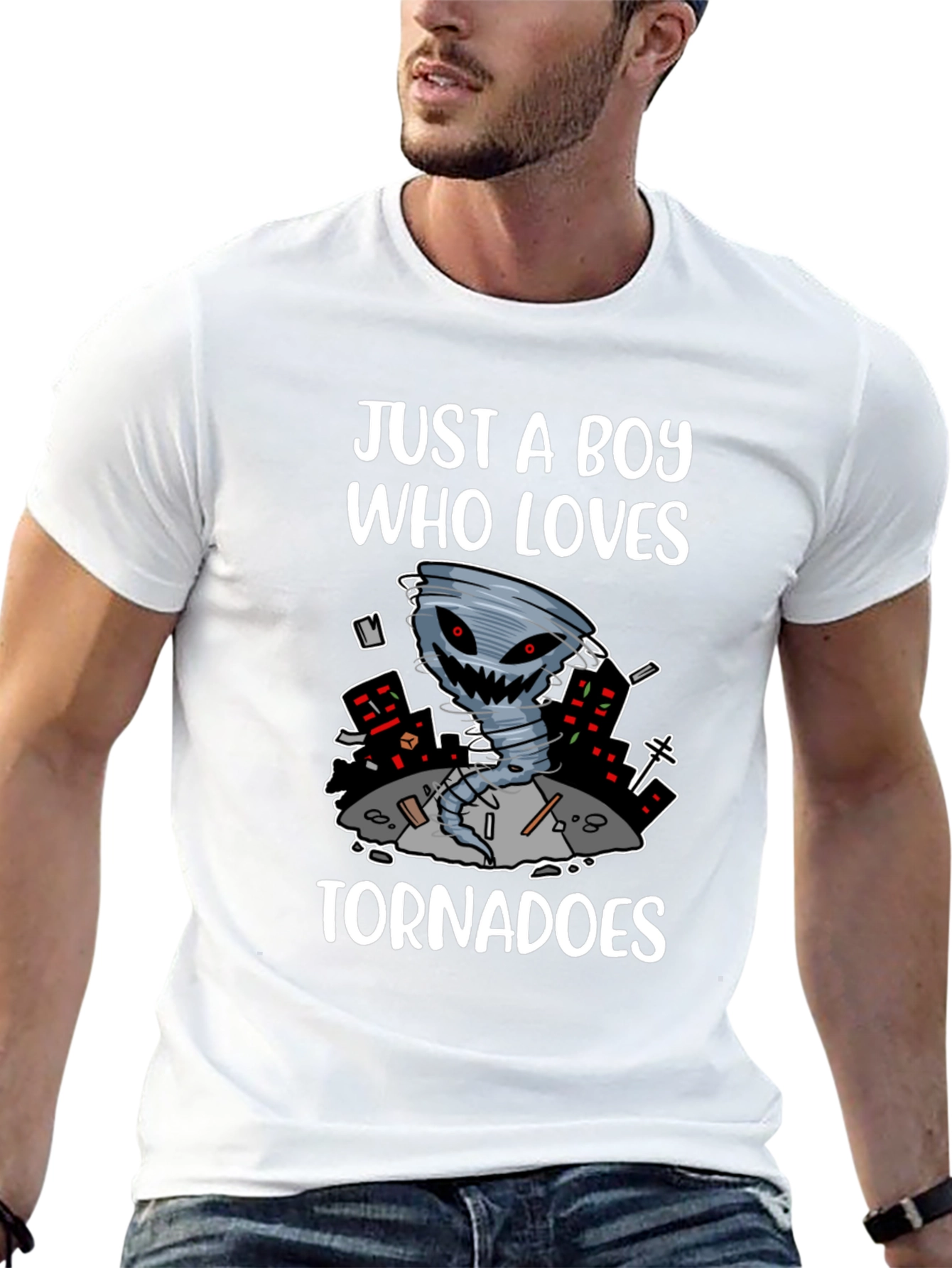 Black Just A Boy Who Loves Tornadoes Graphic Tee view 13