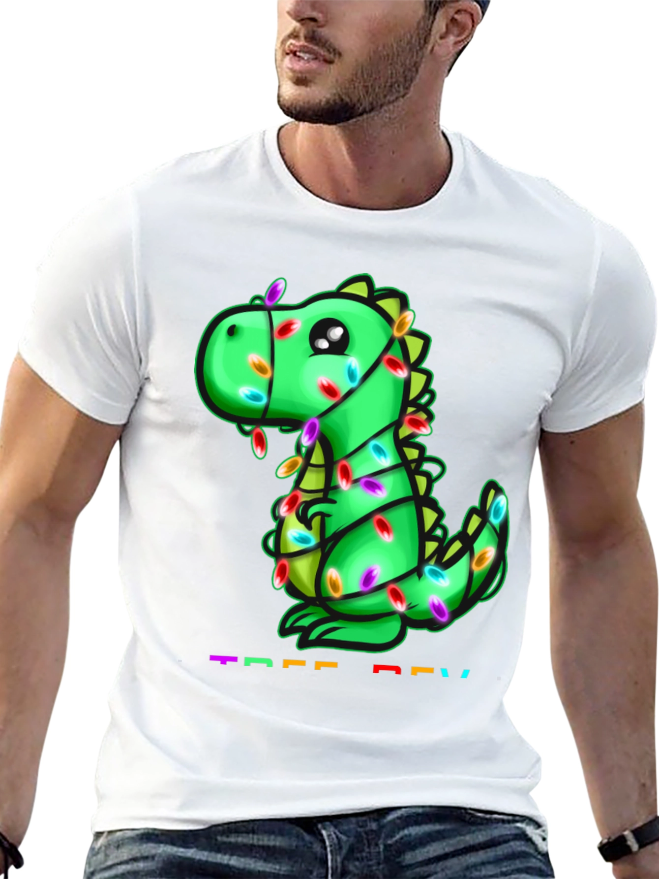 Black Festive Dino T-Shirt view 13