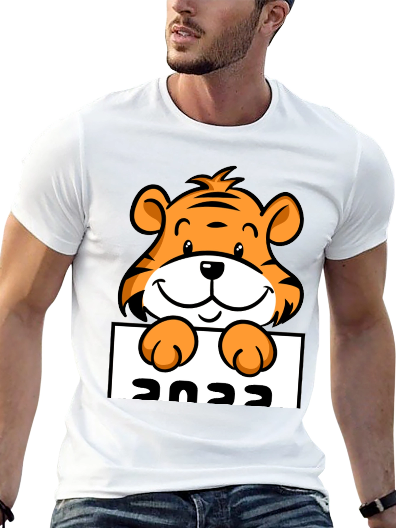 Black Cute Tiger 2022 Graphic Tee - Black view 13