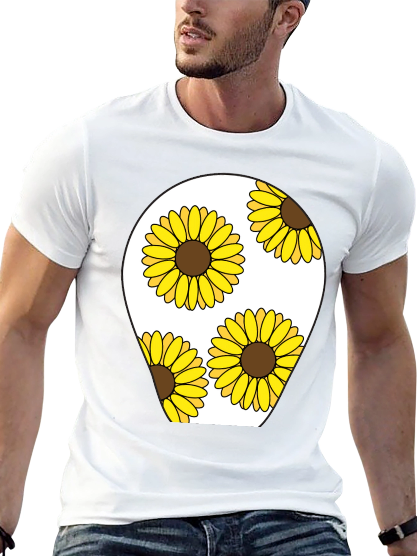 Black Sunflower Graphic Print Black T-Shirt view 13