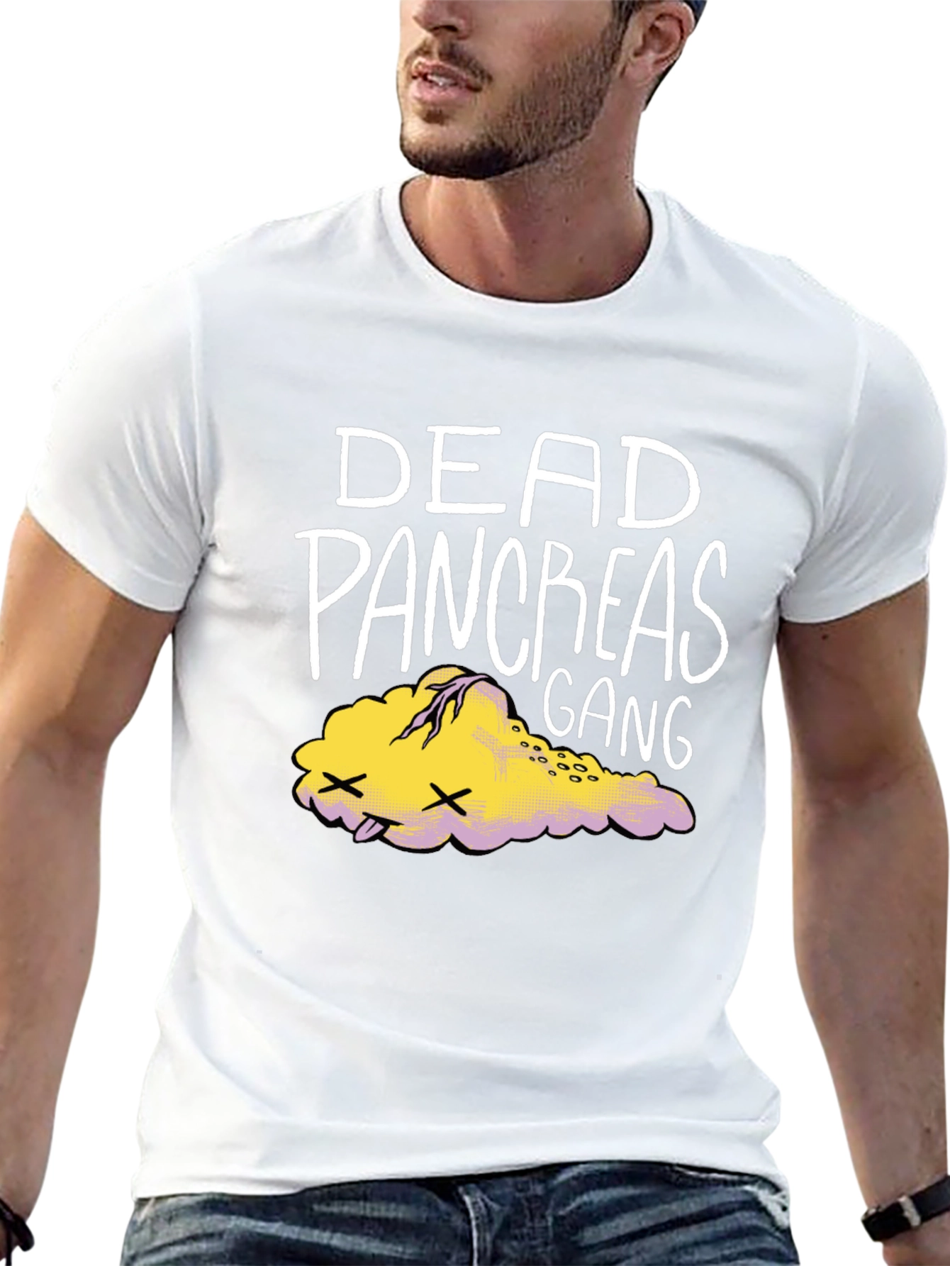 Black Dead Pancreas Gang T-Shirt - Black Graphic Tee view 13