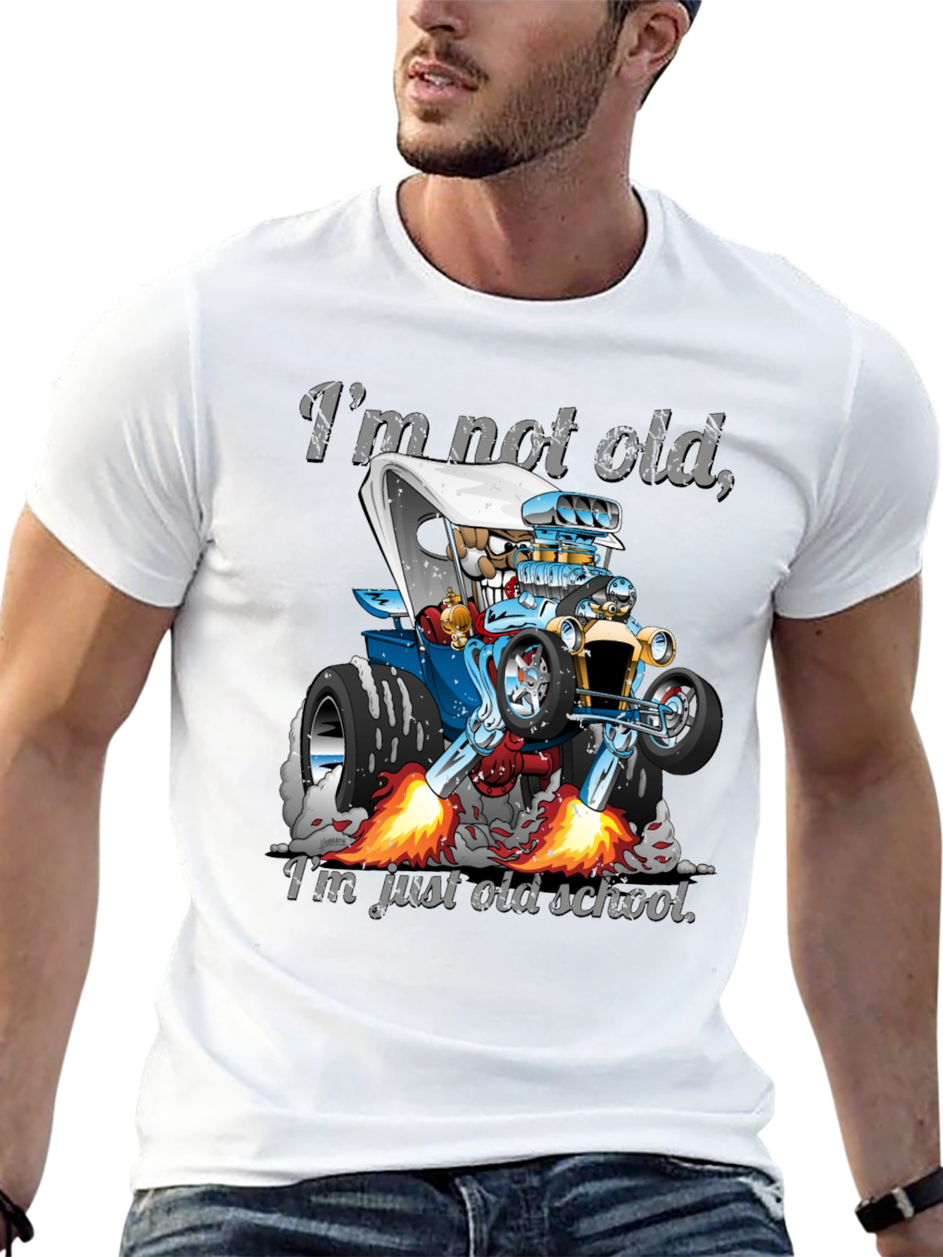 Black I'm Not Old, Just Old School Car T-Shirt view 13