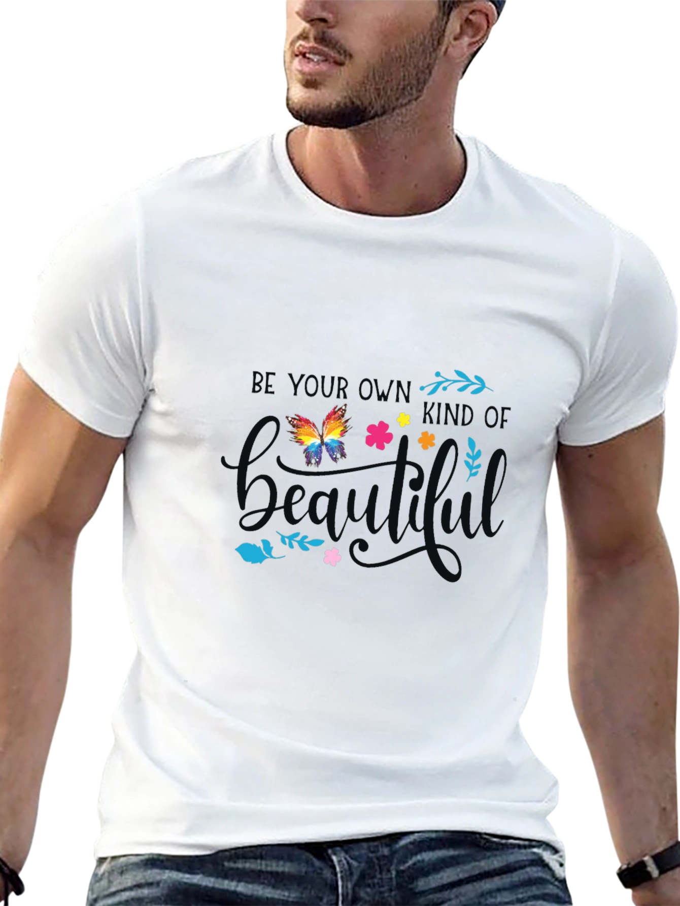 Black Be Your Own Kind of Beautiful Graphic Tee view 13