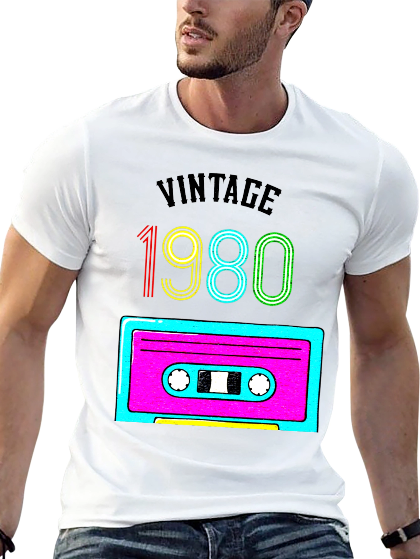 Black Vintage 1980s Cassette Tape Graphic T-Shirt view 13