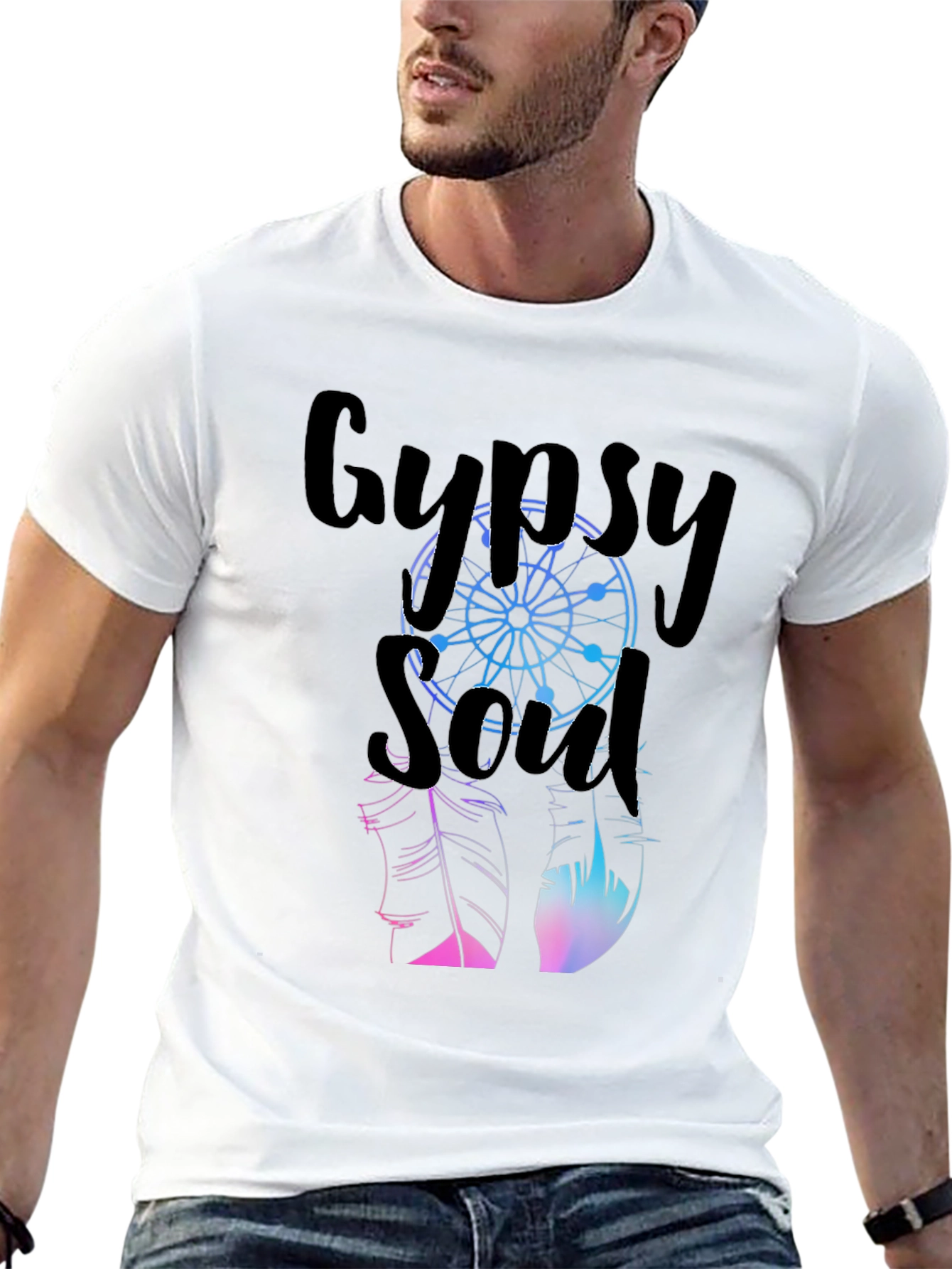 Black Gypsy Soul Graphic T-Shirt - Casual Style view 13