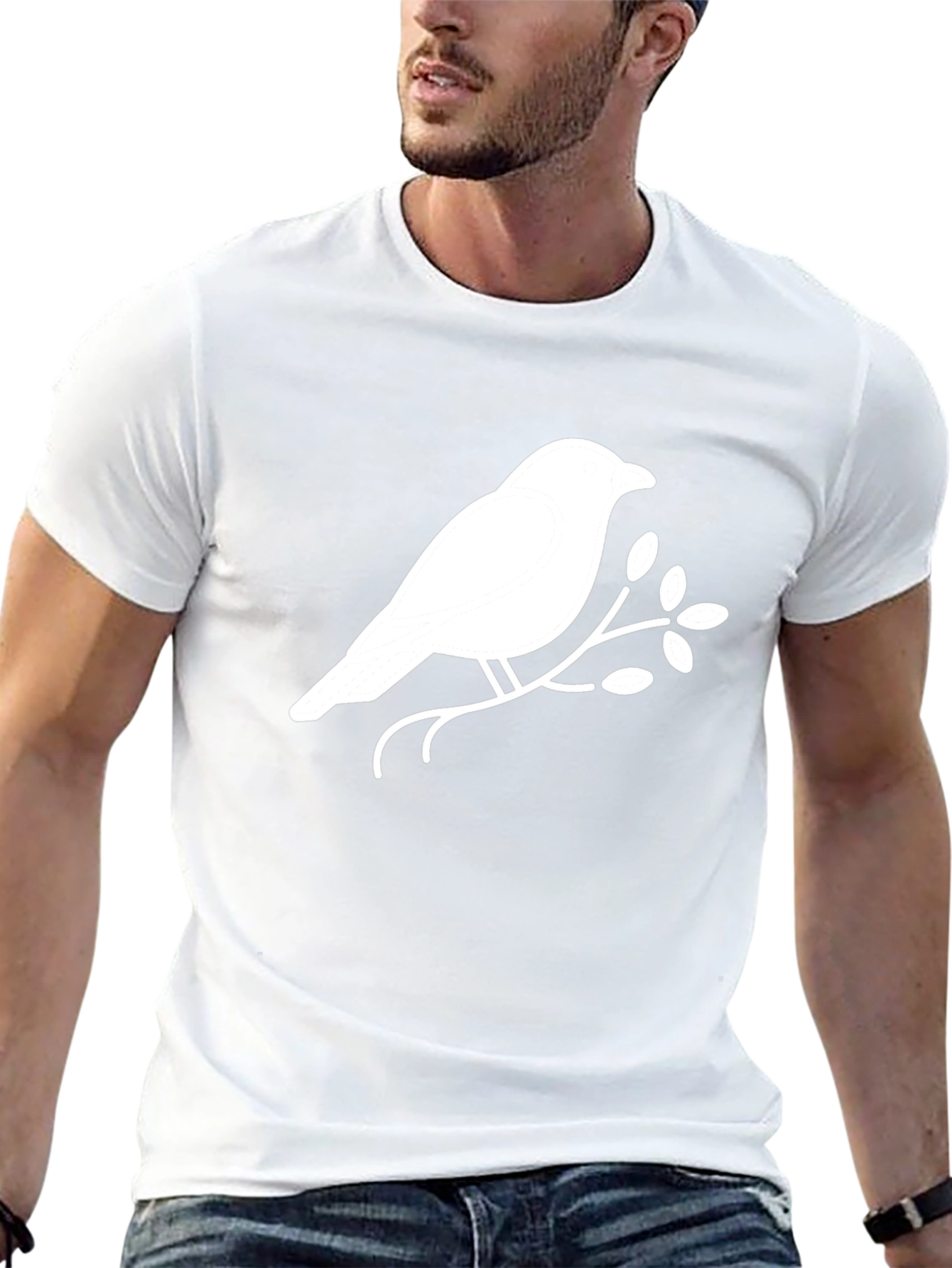 Black Bird on Branch Graphic Tee view 13