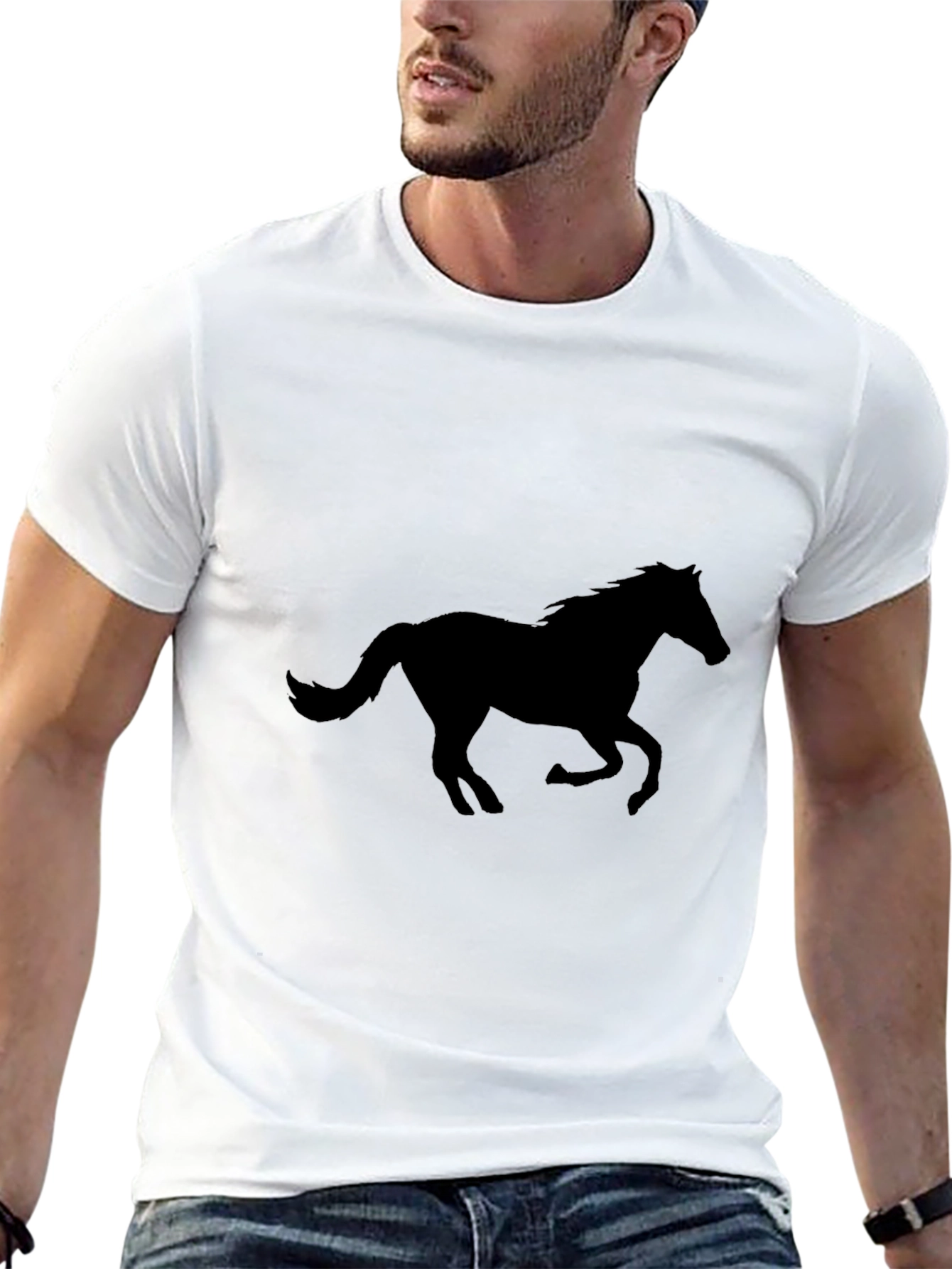 Black Black Horse Silhouette Graphic Tee view 13