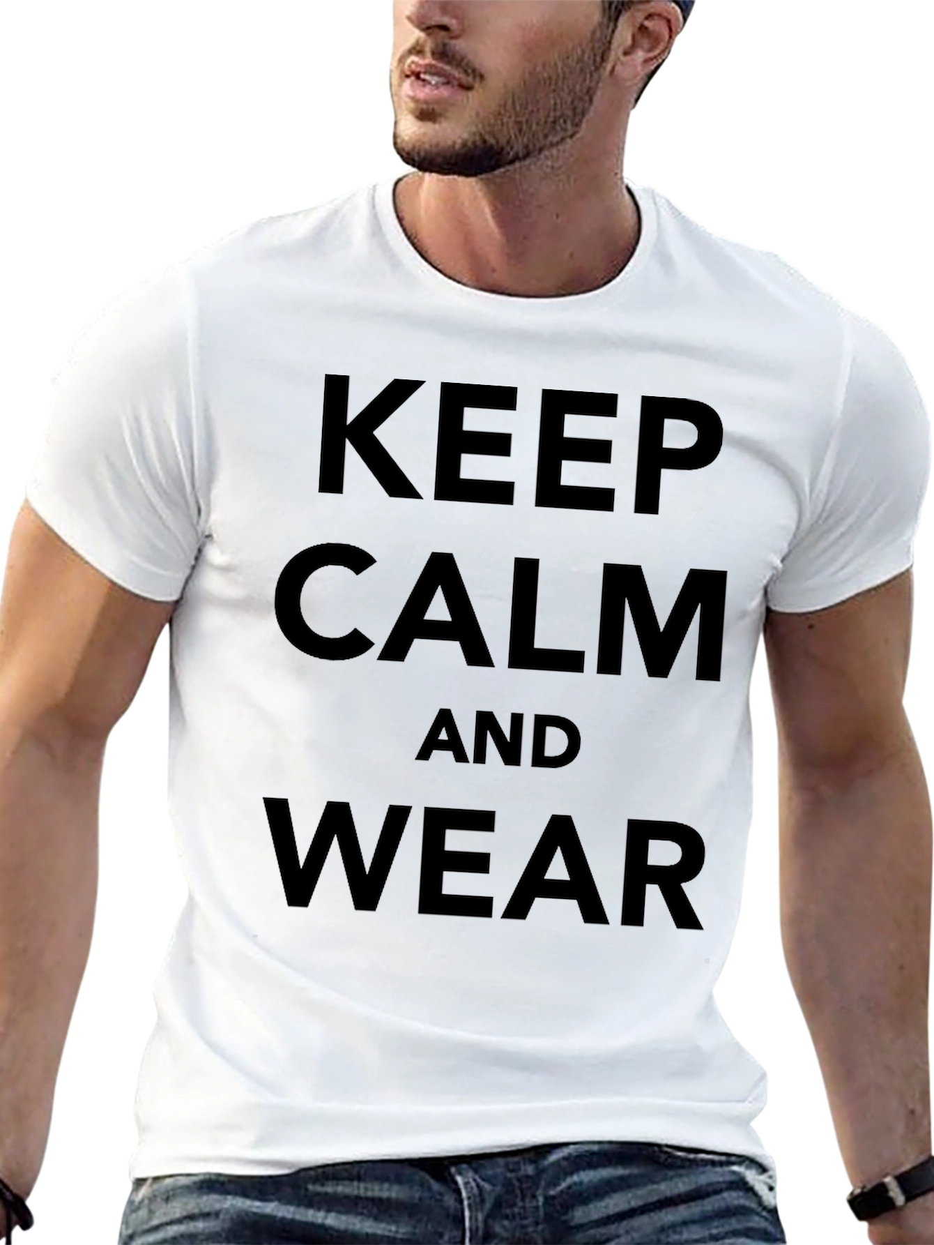 Black Keep Calm and Wear Graphic Tee - Black view 13