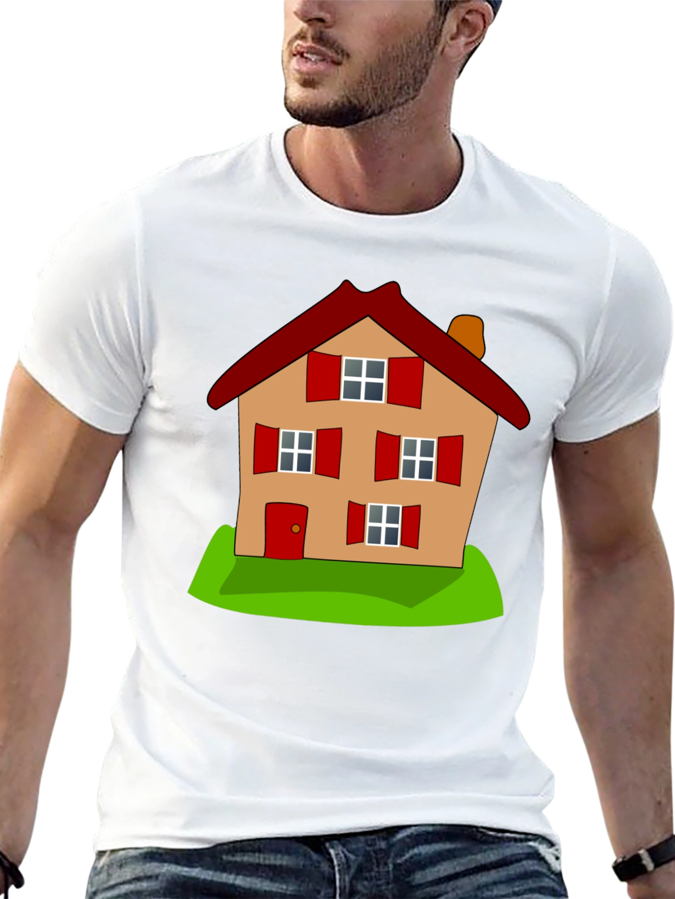 Black Cartoon House Graphic Tee - Fun, Stylish Comfort view 13