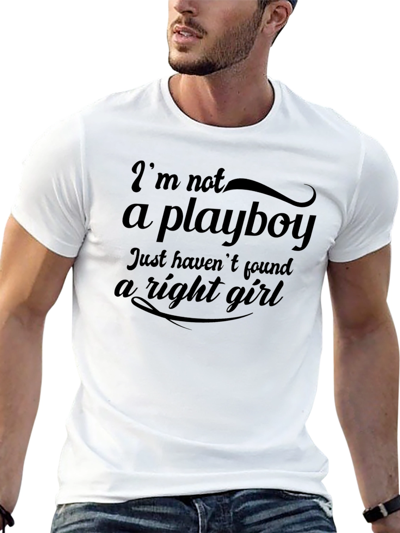 Black I'm Not A Playboy Funny Graphic Tee view 13