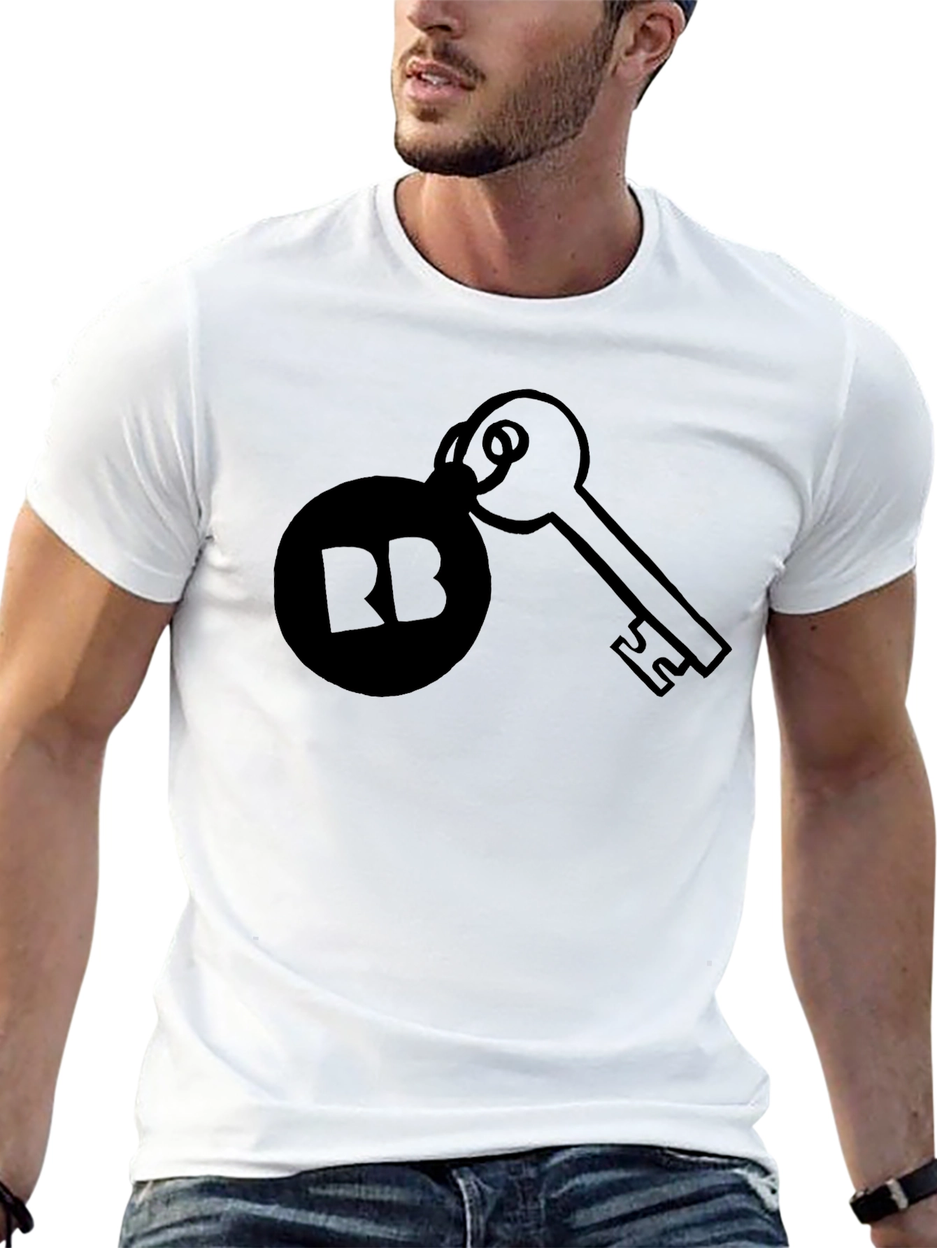 Black RB Key Graphic Tee - Unisex Soft Cotton Shirt view 13