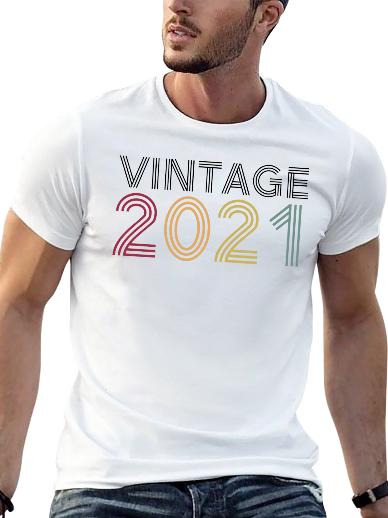 Black Vintage 2021 Graphic Tee - Retro Style view 13