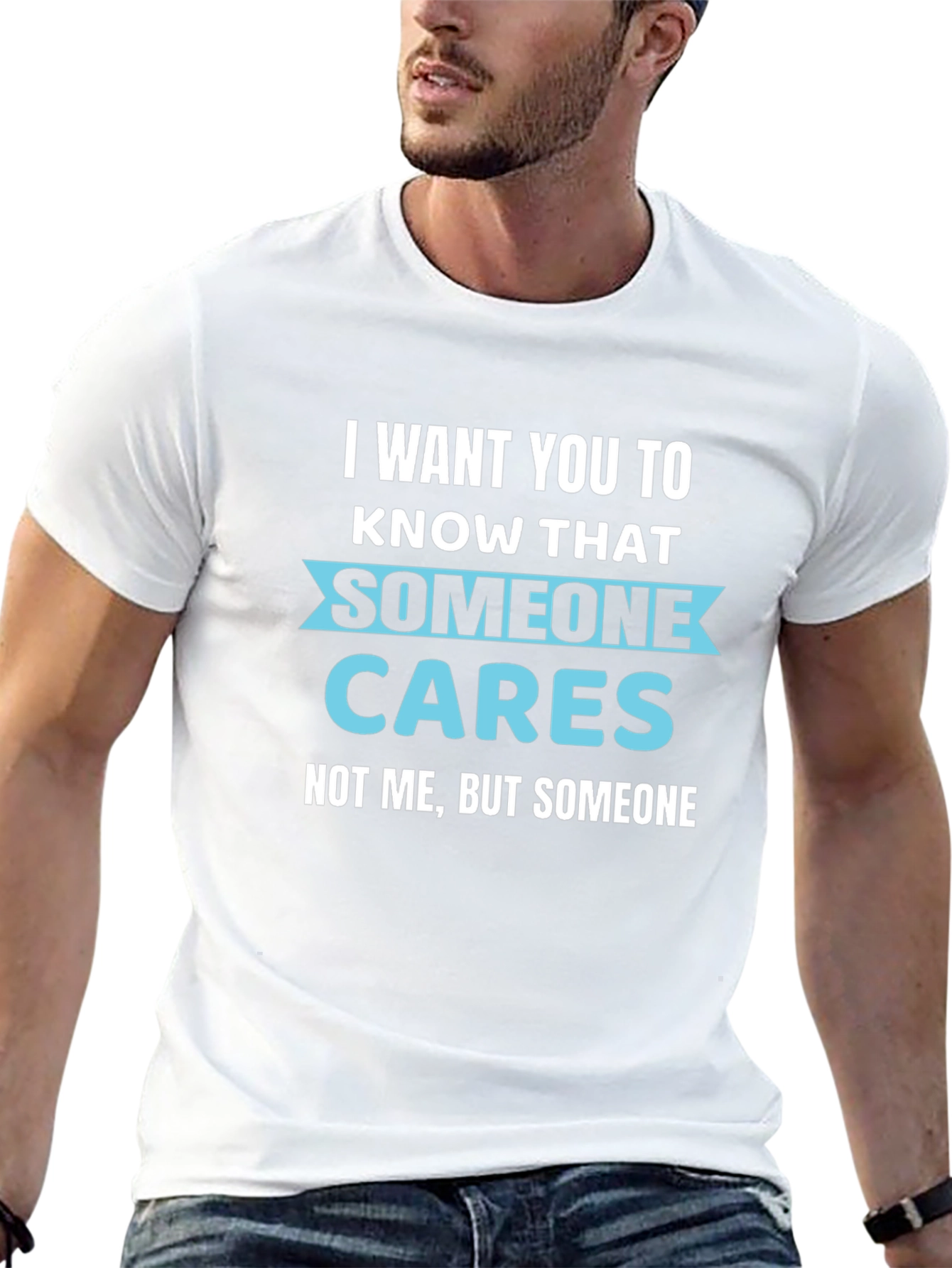 Black Funny Graphic Tee: Someone Cares - Not Me T-Shirt view 13