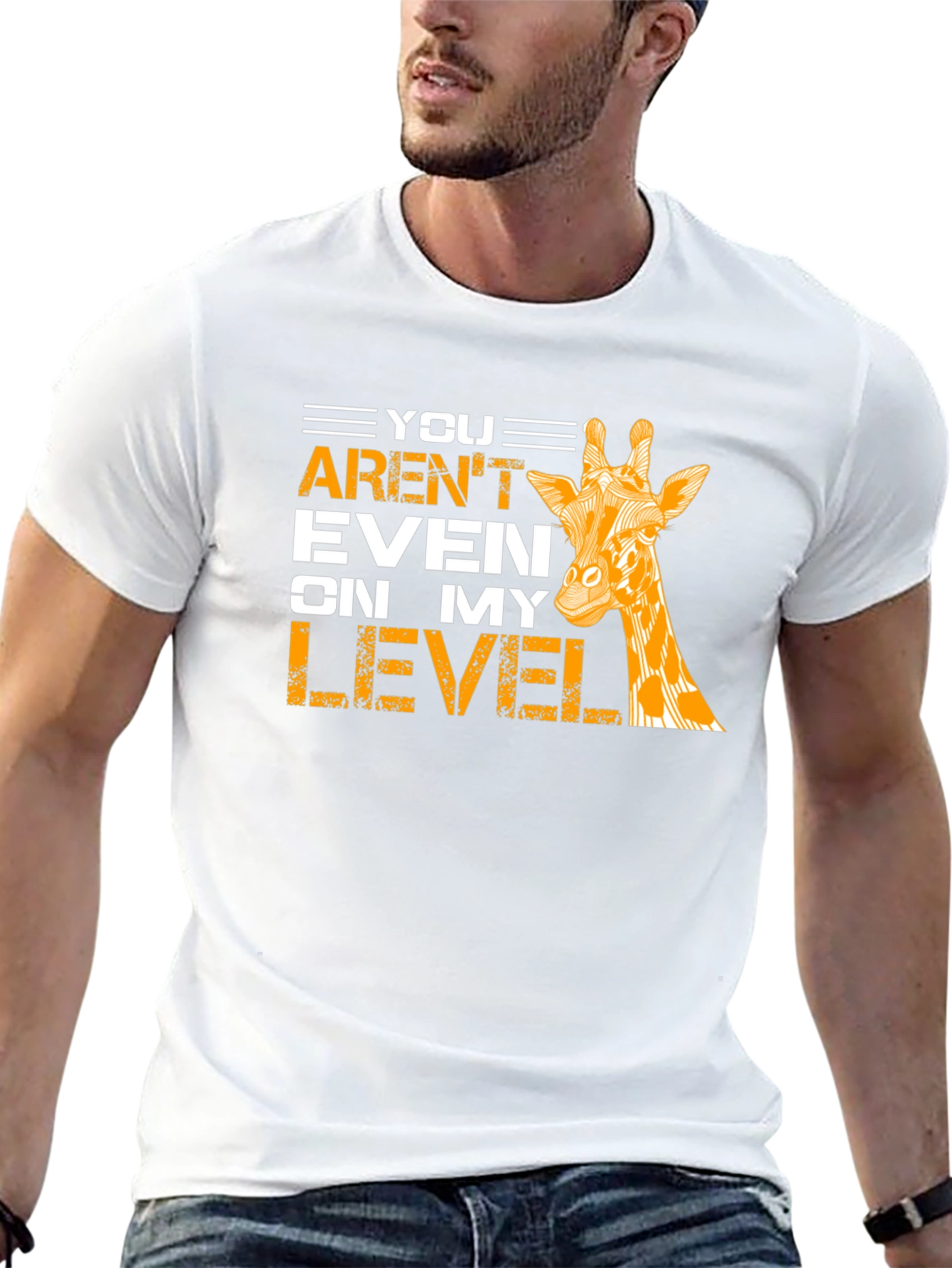 Black Giraffe Level T-Shirt - Funny Animal Tee view 13