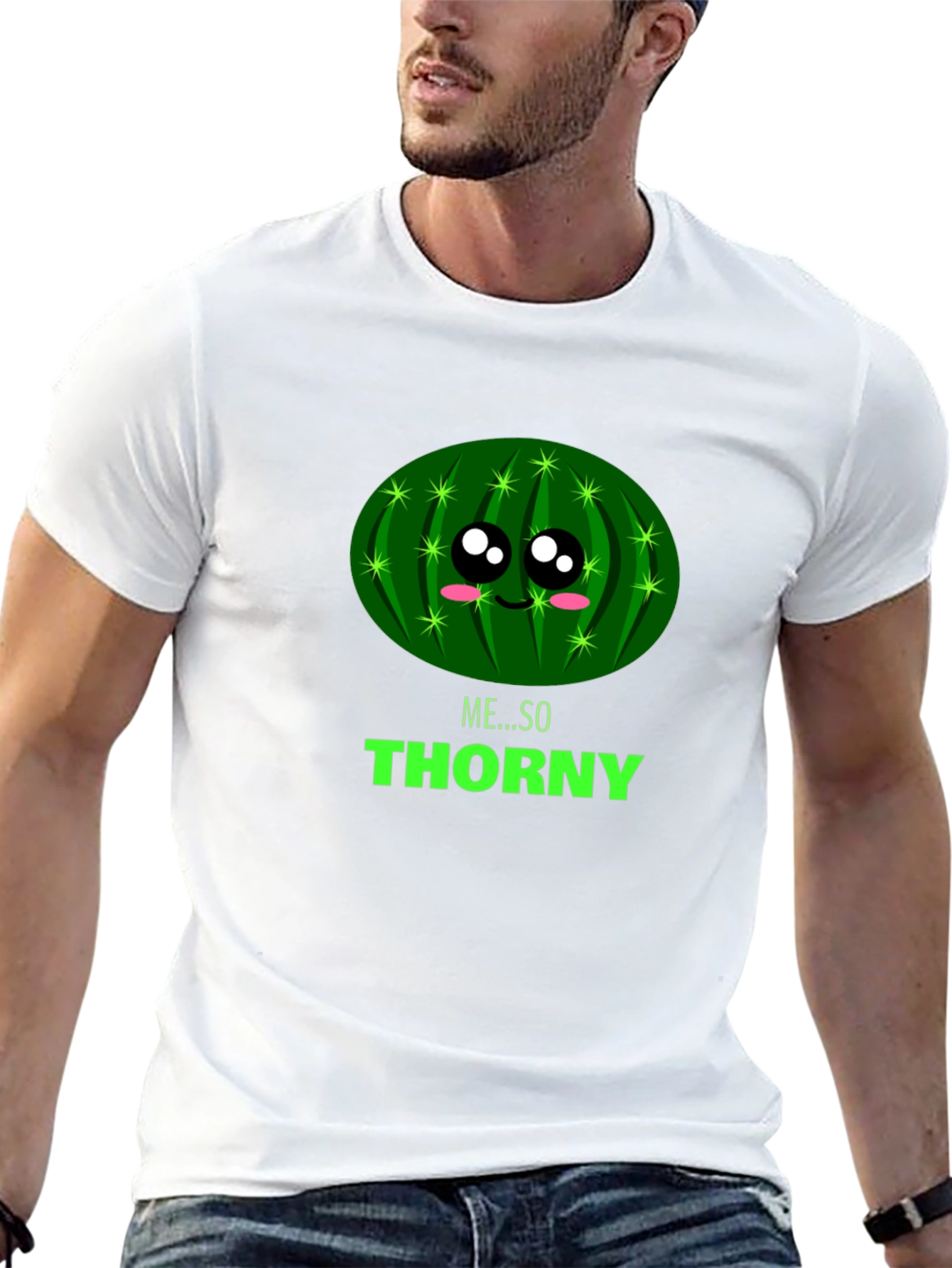 Black Me... So Thorny Black T-Shirt - Funny Cactus Graphic Tee view 13