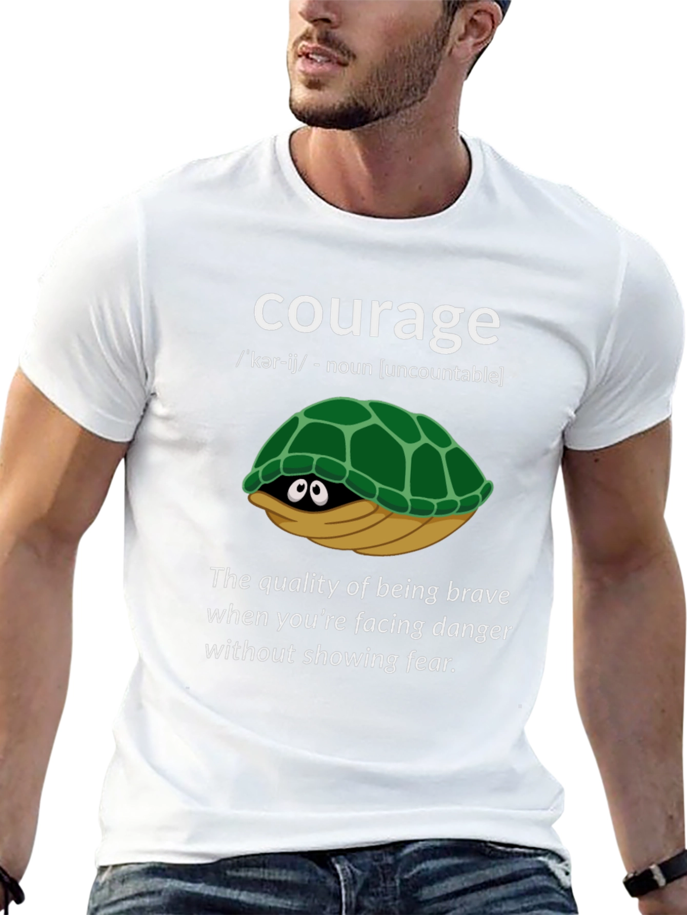 Black Courage Turtle Graphic T-Shirt - Definition Tee view 13