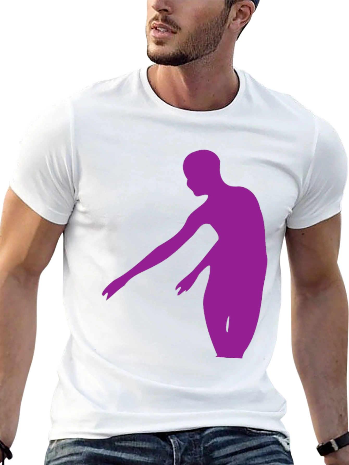 Black Purple Dancer Graphic Tee - Stylish Men's Black T-Shirt view 13