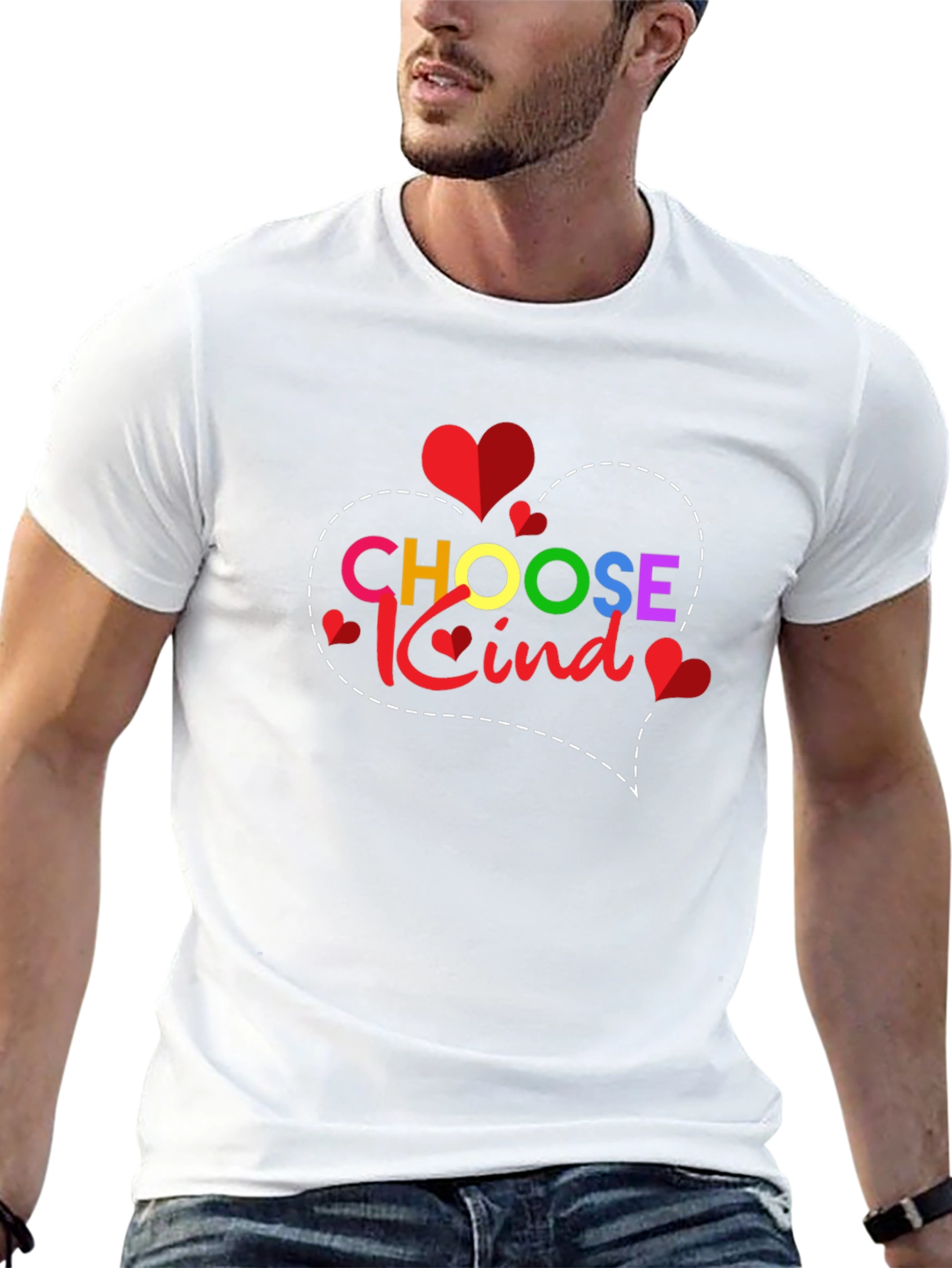 Black Choose Kind T-Shirt - Heart Design view 13