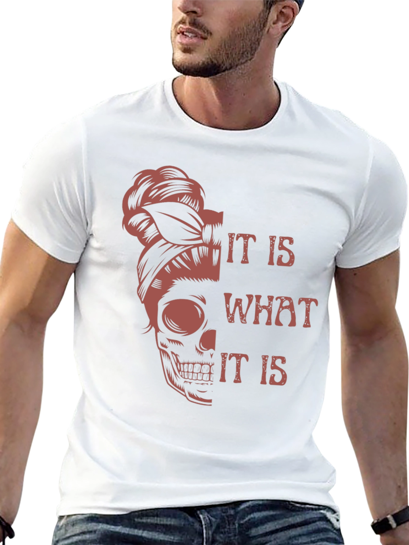 Black Skull Graphic Tee - It Is What It Is - Unisex view 13