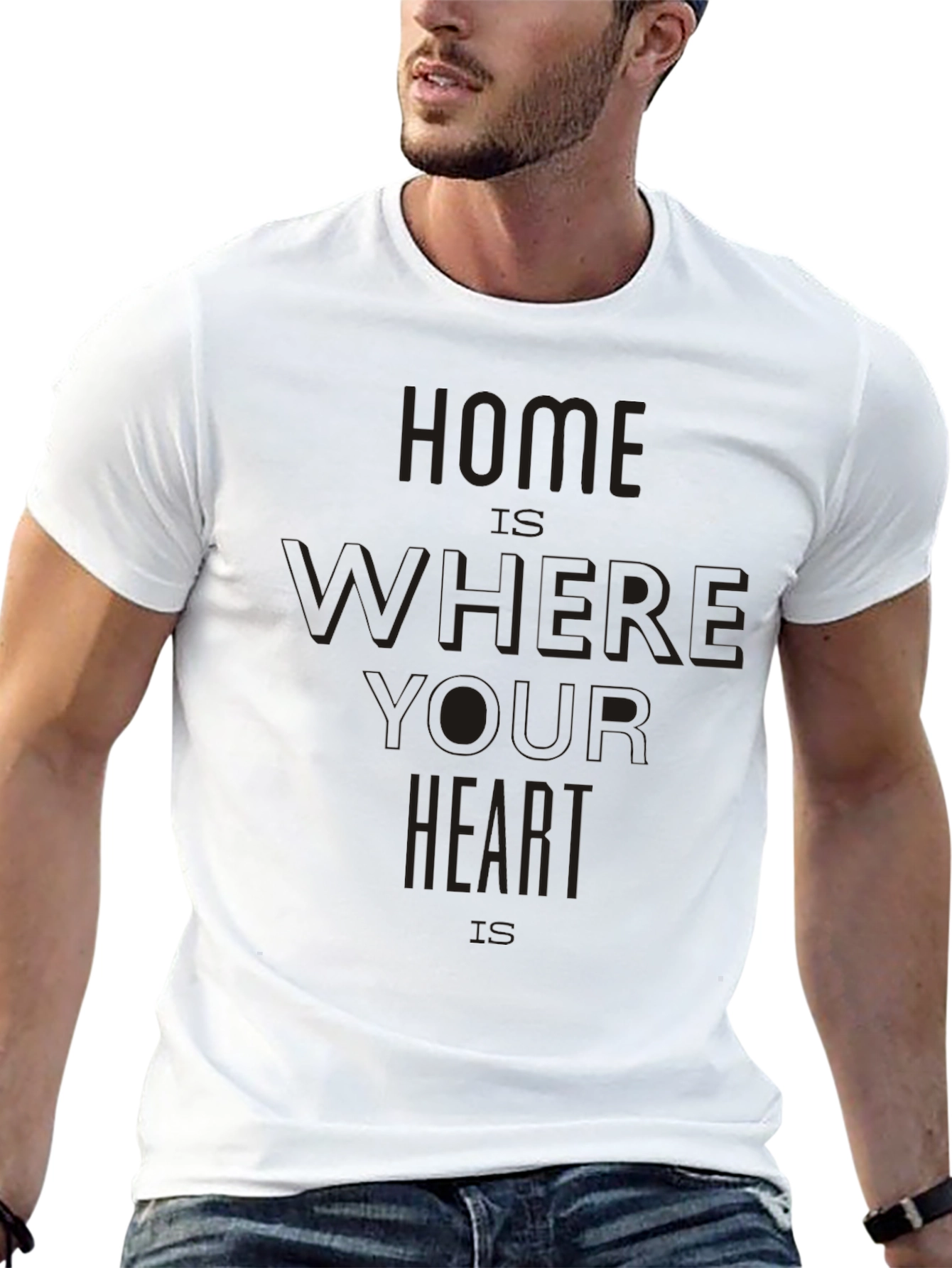 Black Home Is Where Your Heart Is Black T-Shirt view 13