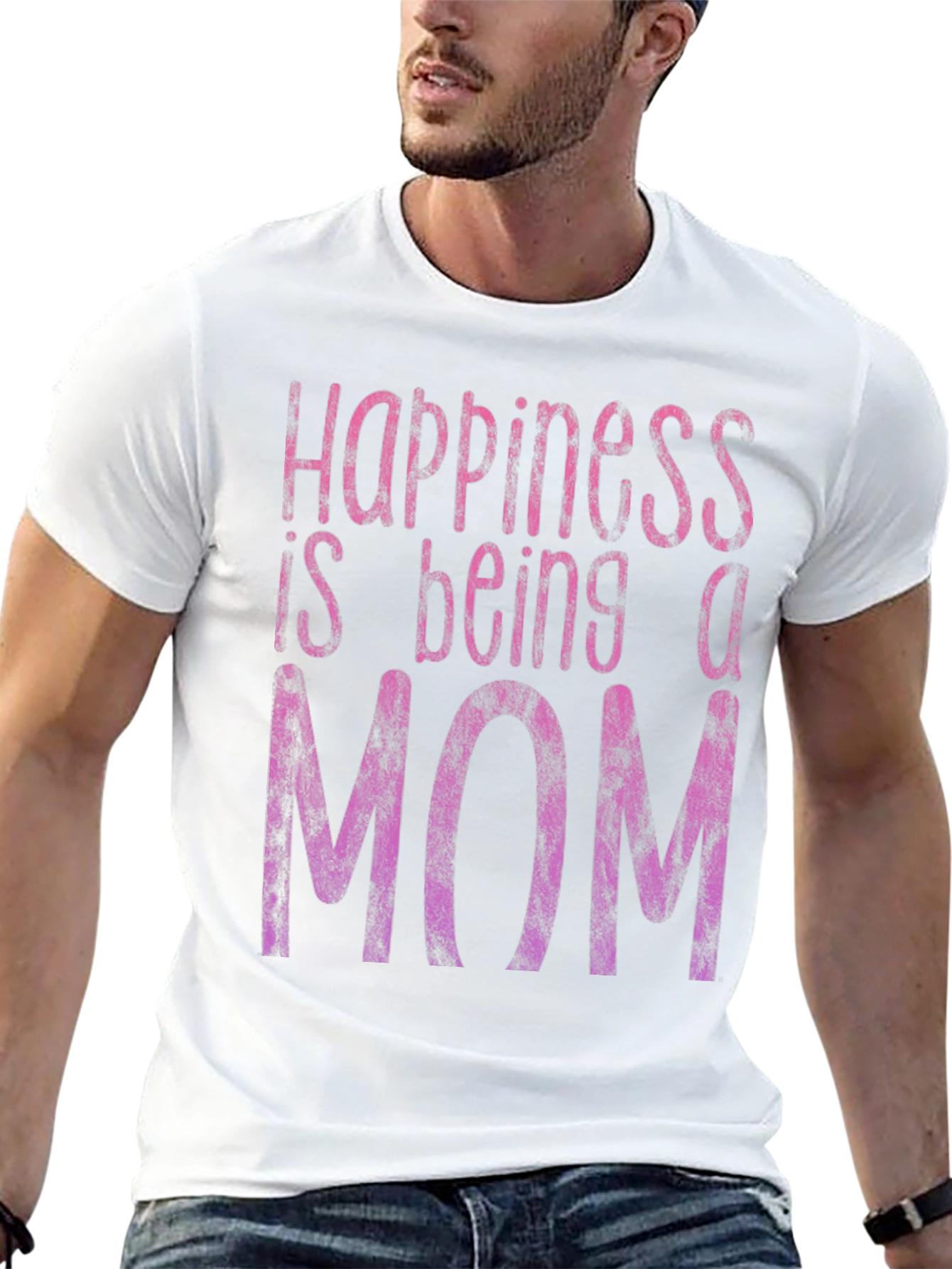 Black Happiness Is Being A Mom T-Shirt - Black view 13