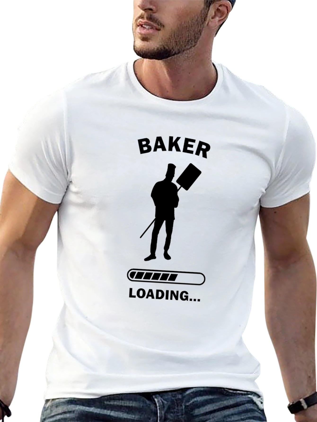 Black Baker Loading T-Shirt - Funny Baking Tee view 13