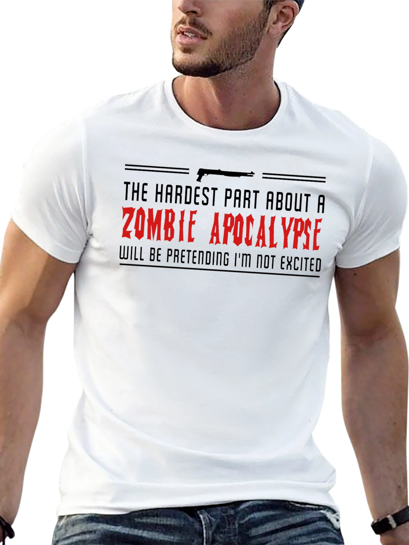 Black Zombie Apocalypse T-Shirt - Funny Graphic Tee view 13