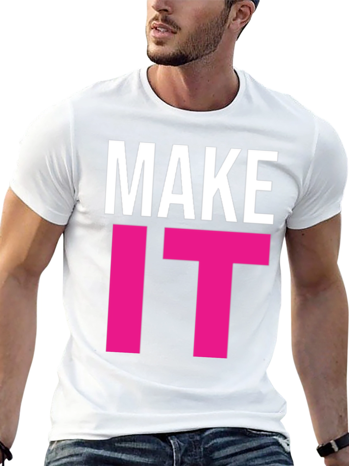Black Make It Happen Graphic Tee - Bold Statement T-Shirt view 13