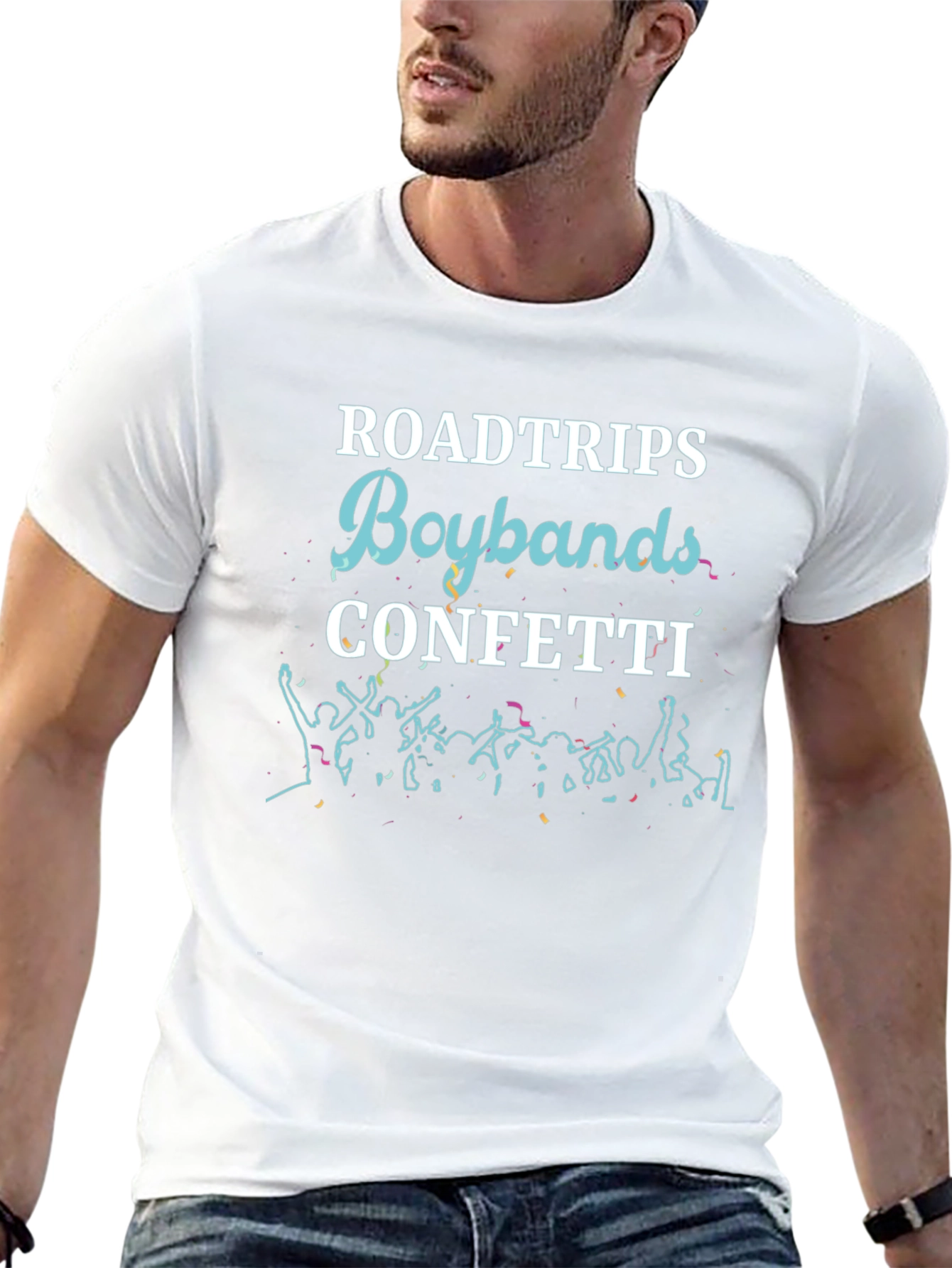 Black Roadtrips Boybands Confetti Black Graphic Tee view 13
