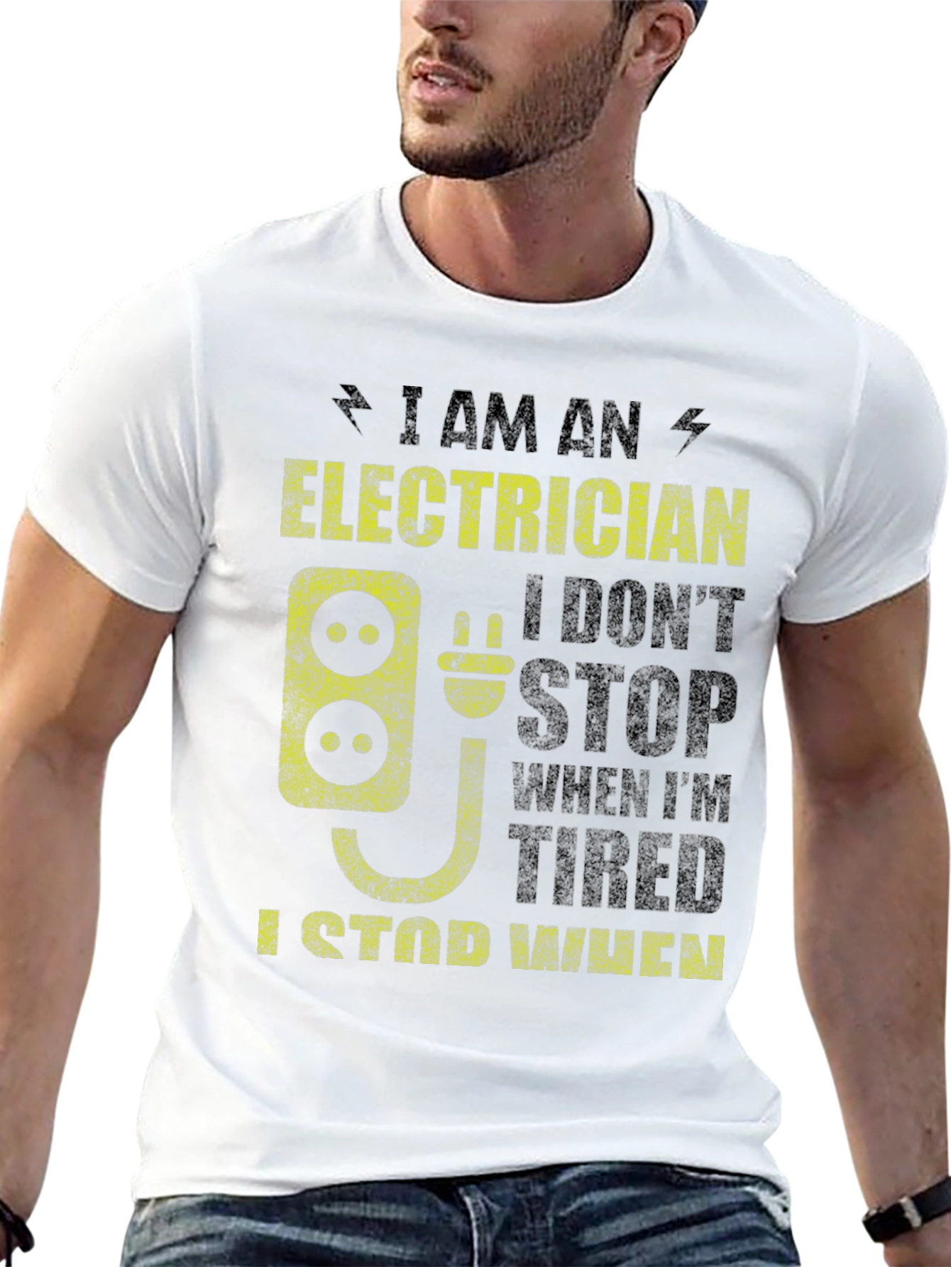 Black Electrician T-Shirt - Funny Electrical Worker Tee view 13