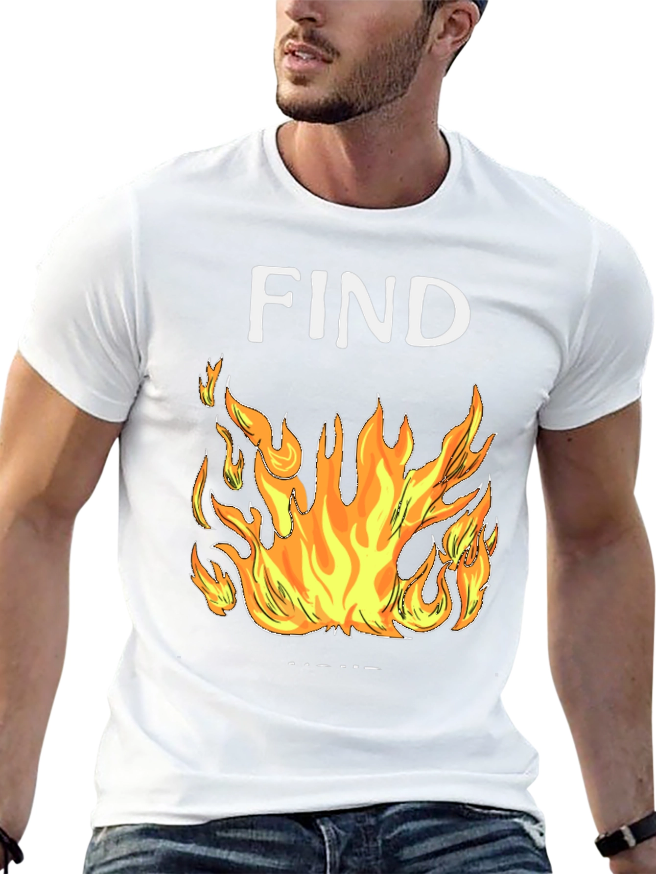Black Find Your Fire Graphic Tee - Black Cotton Blend Shirt view 13