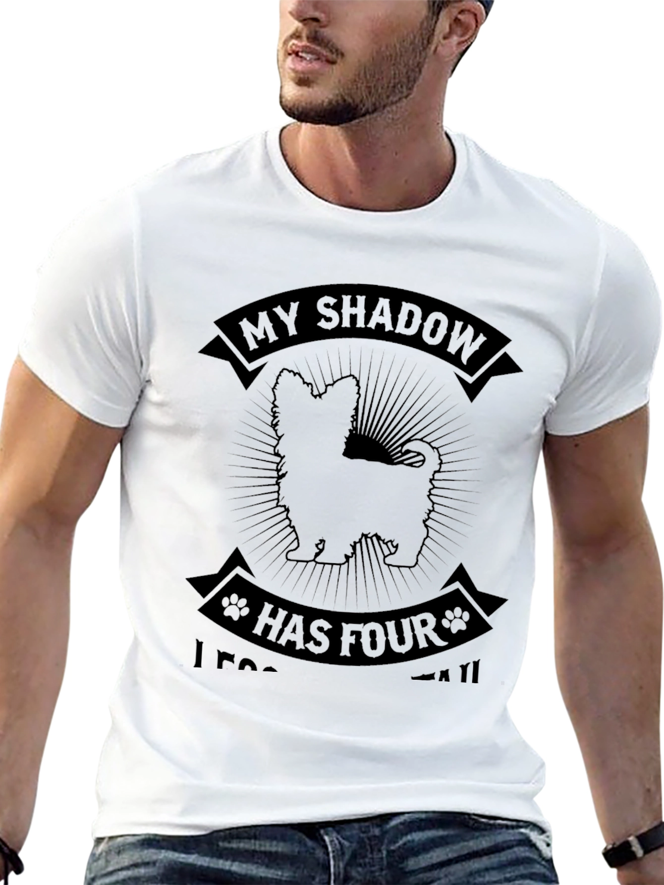 Black Dog Lover T-Shirt: My Shadow Has Four Paws view 13