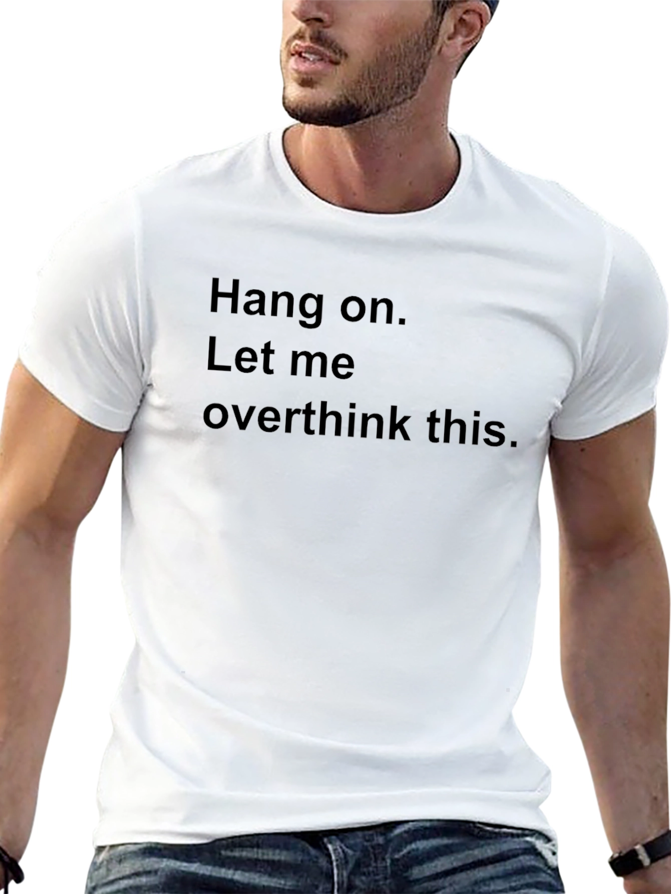 Black Hang On, Let Me Overthink This. Novelty T-Shirt view 13