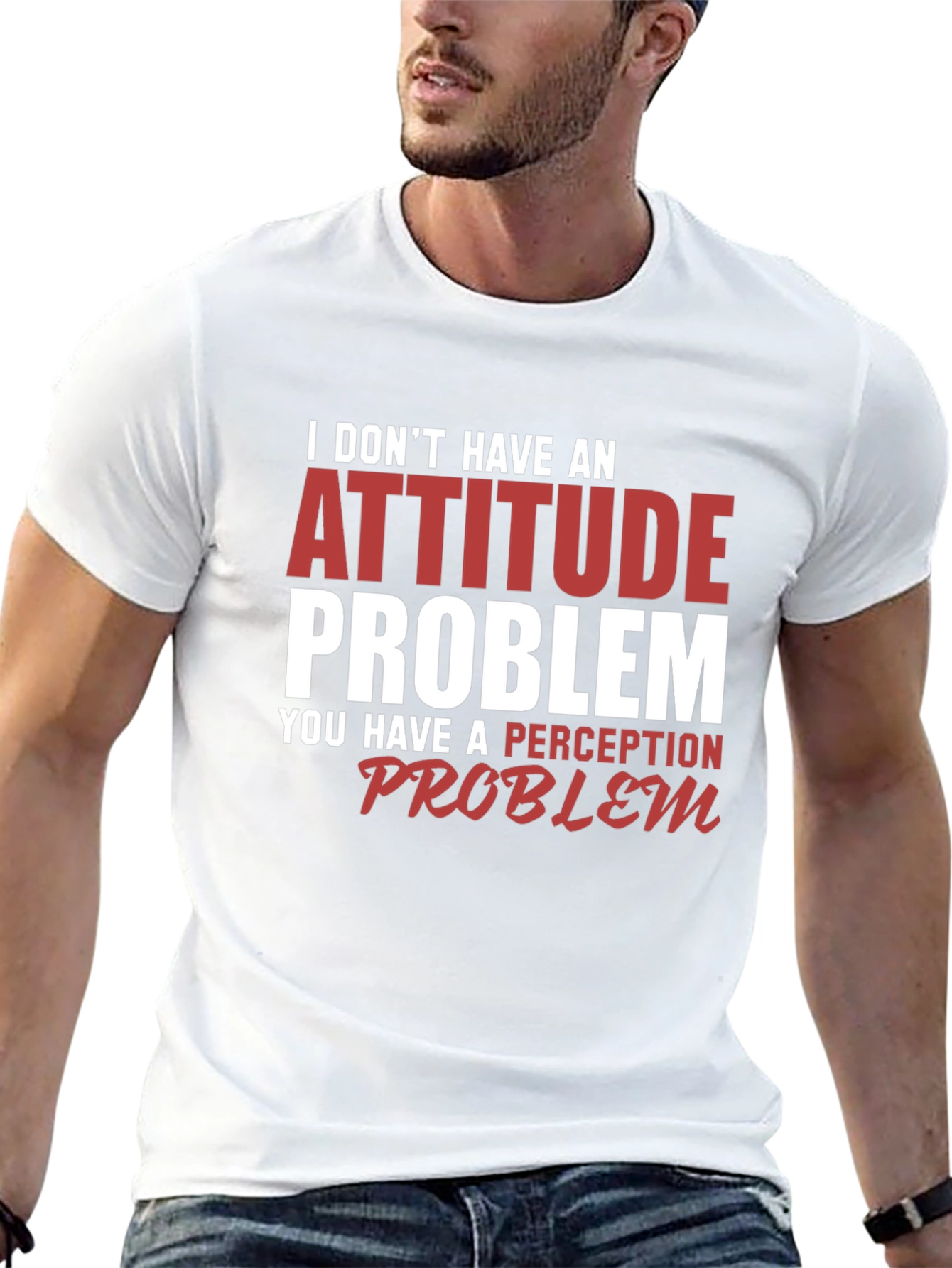 Black Attitude Problem Graphic T-Shirt - Funny Sarcastic Tee view 13