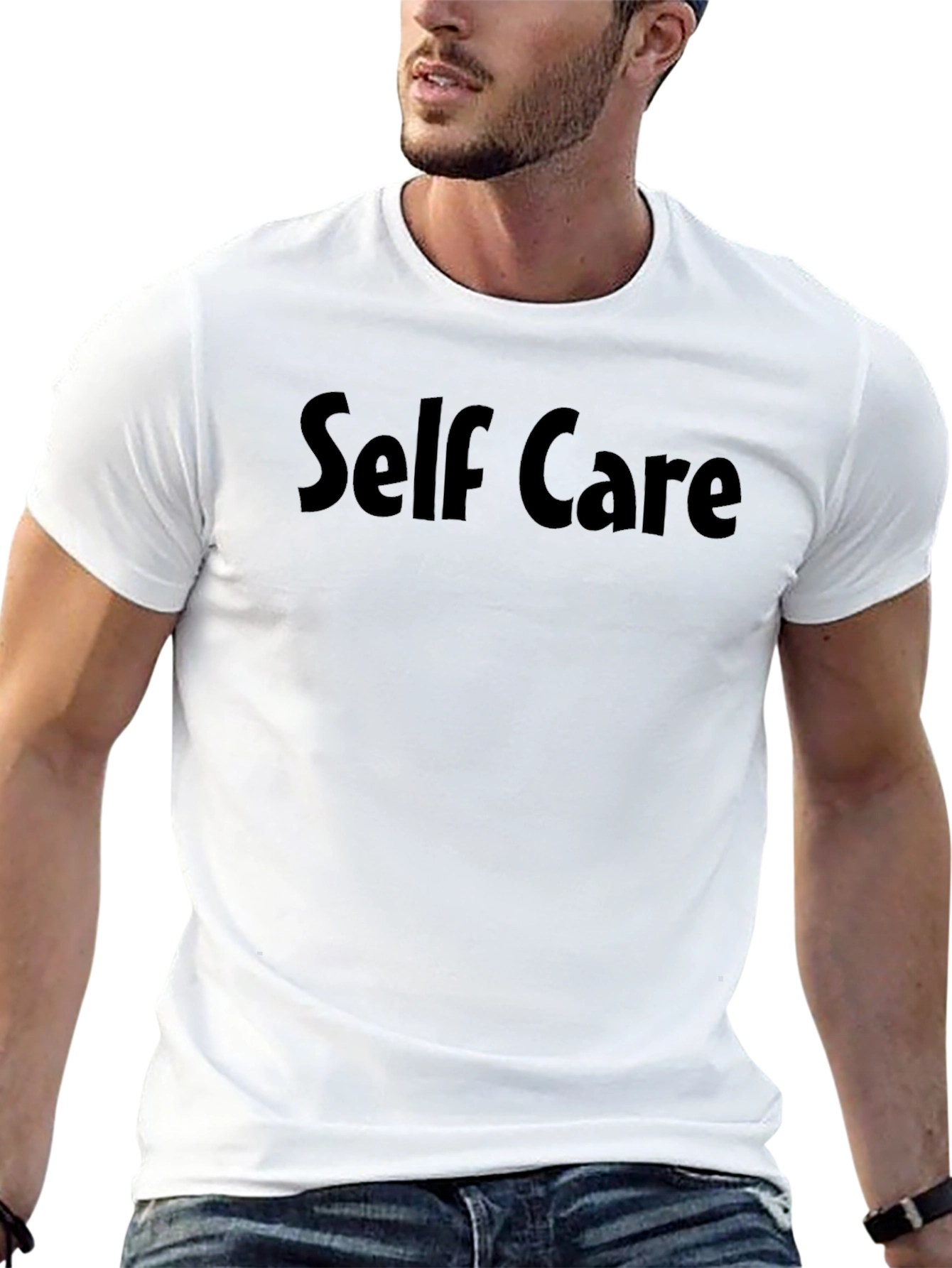 Black Self Care Graphic Print Crew Neck T-Shirt view 13
