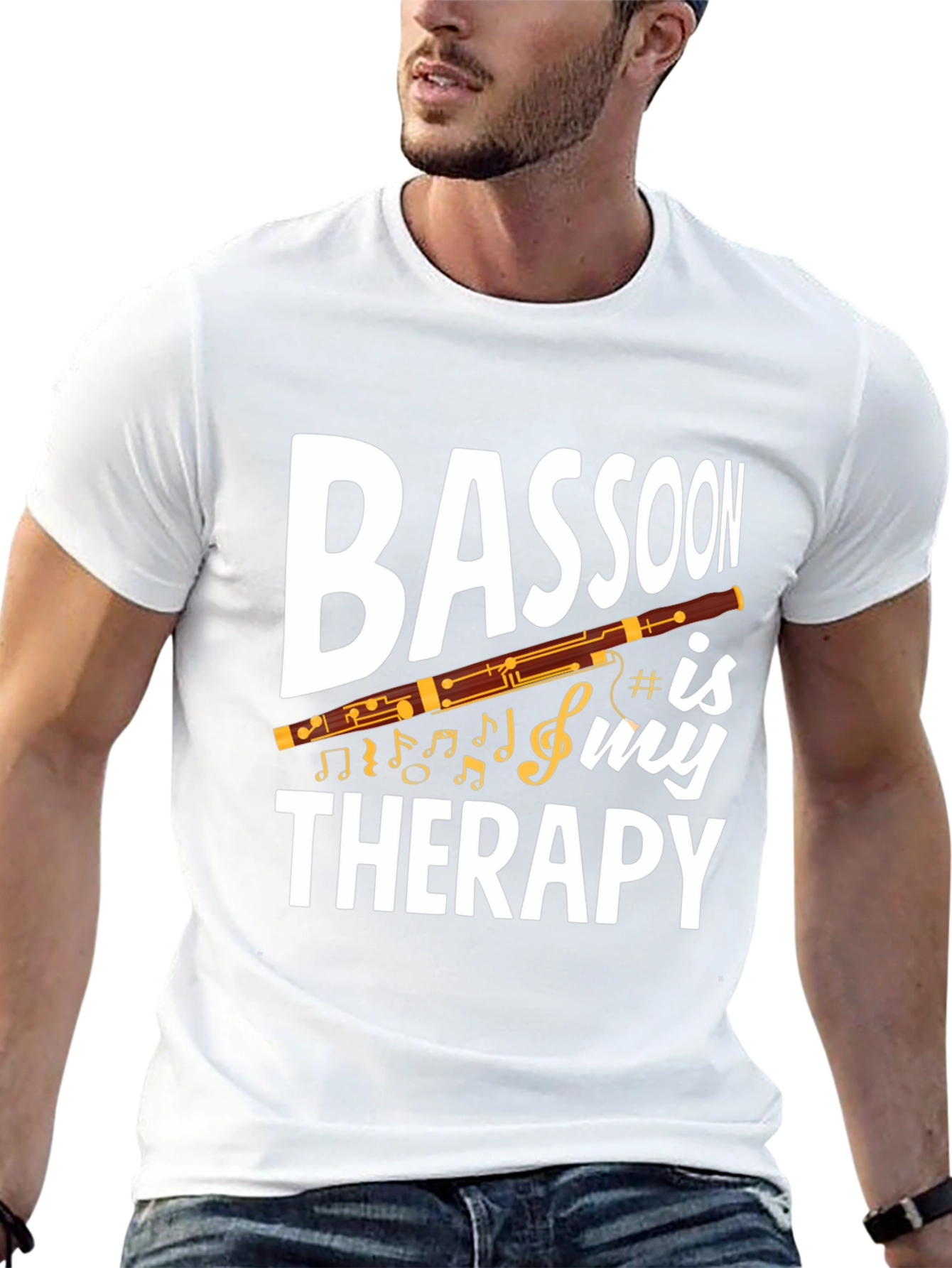 Black Bassoon Therapy Graphic Tee - Music Lover T-Shirt view 13