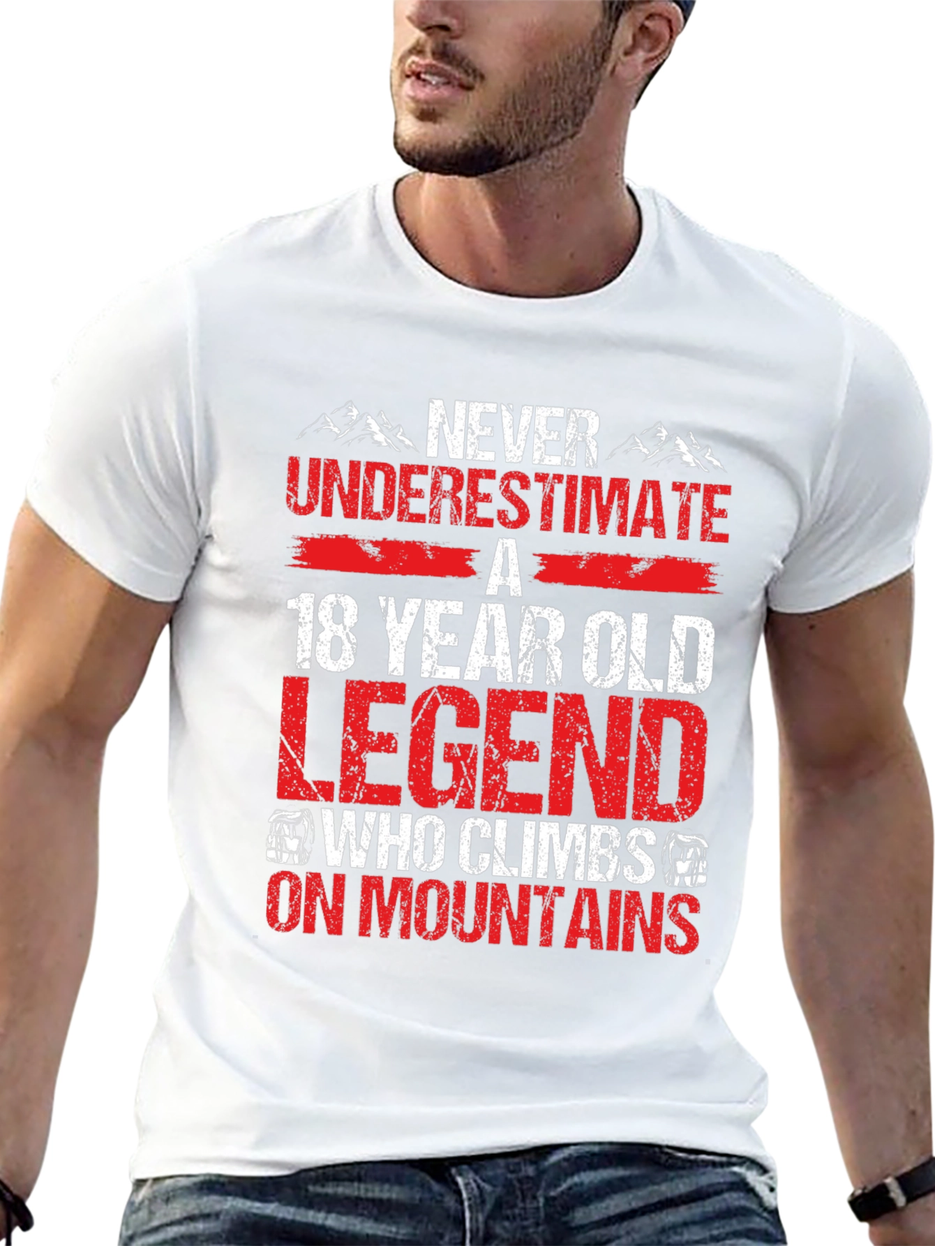 Black 18 Year Old Legend Who Climbs On Mountains T-Shirt view 13