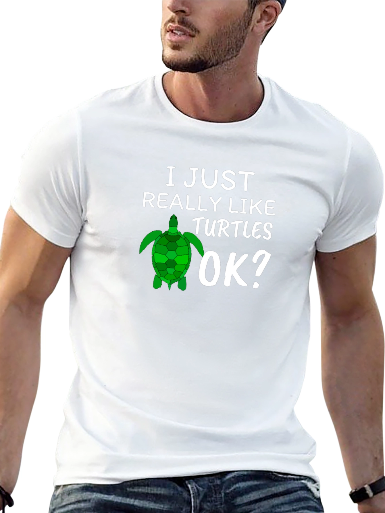 Black I Just Really Like Turtles OK? T-Shirt view 13