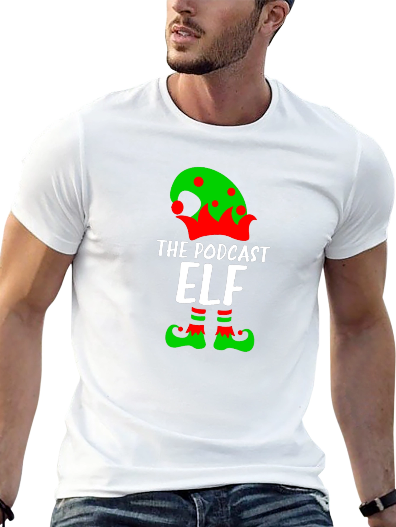 Black Podcast Elf Graphic T-Shirt view 13