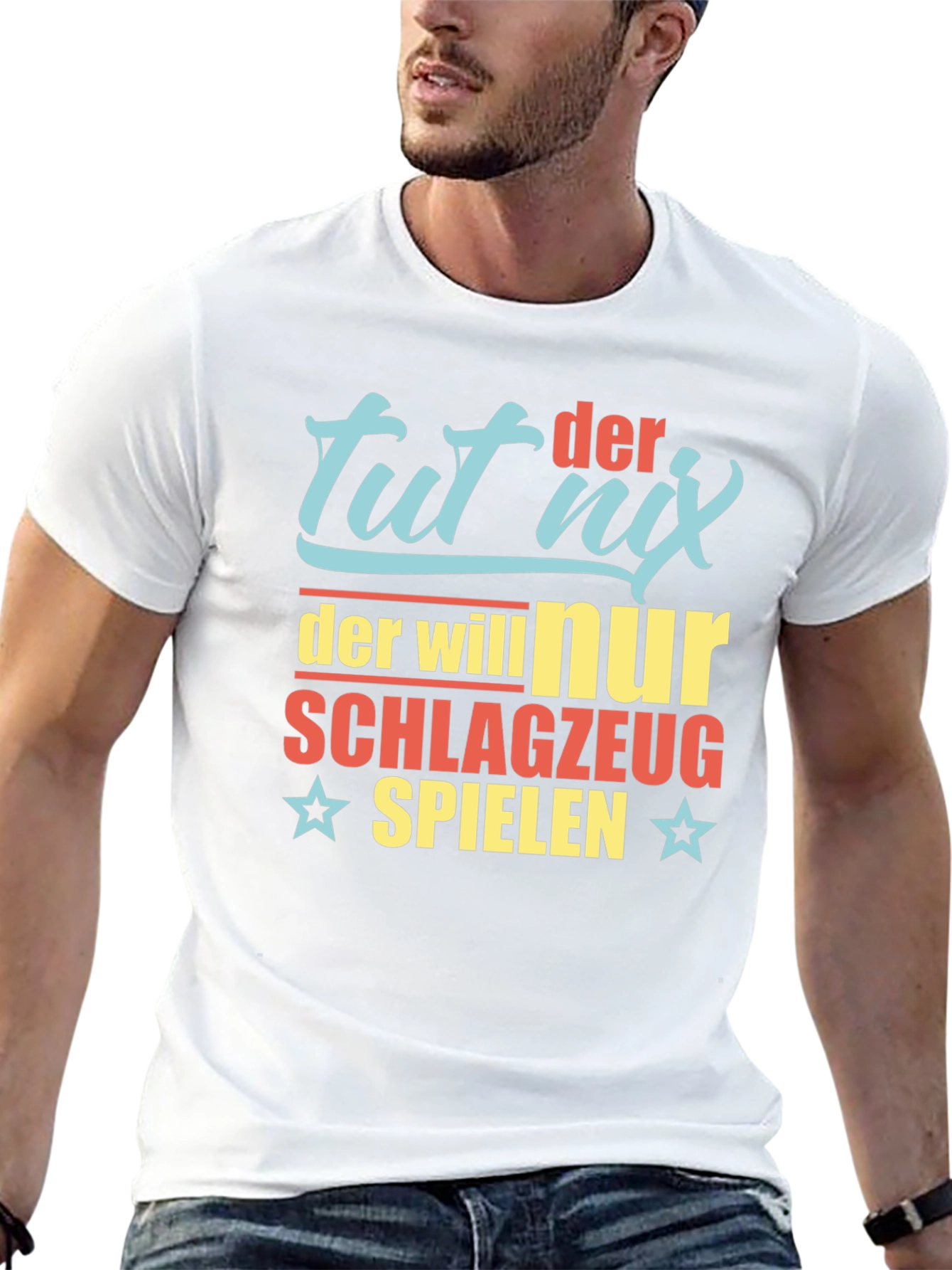 Black Tut Nix Drum T-Shirt - Funny German Drummer Tee view 13